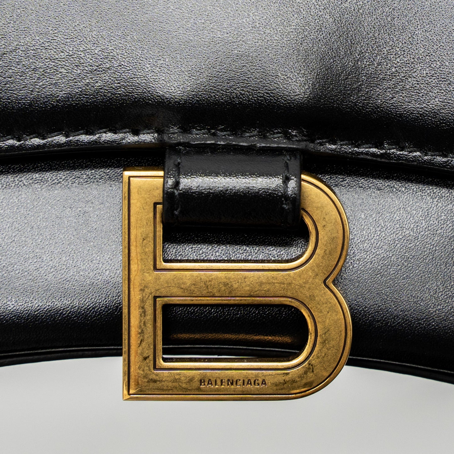 Balenciaga Hourglass XS Calfskin Black GHW
