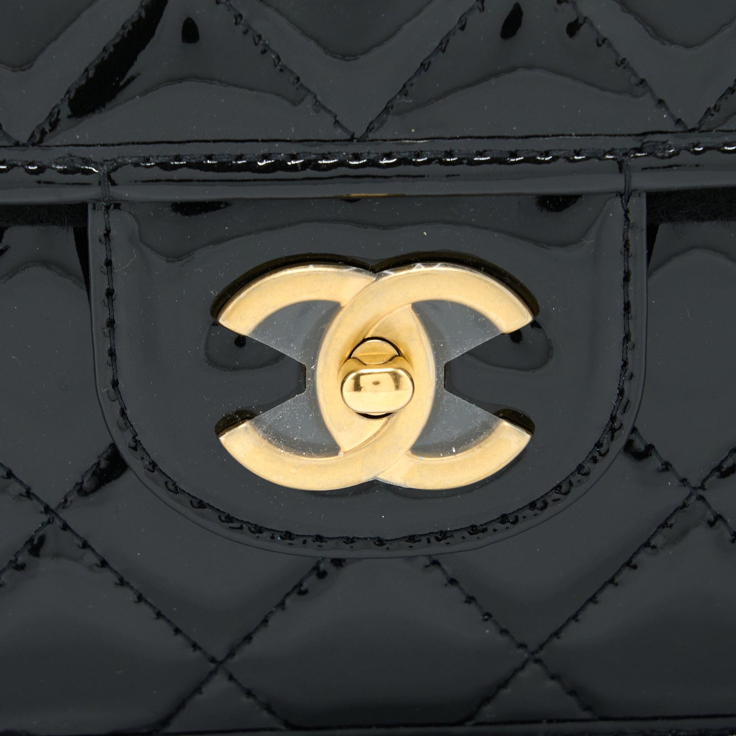 Chanel 22K Large Backpack Patent Black Brushed GHW (Microchip)