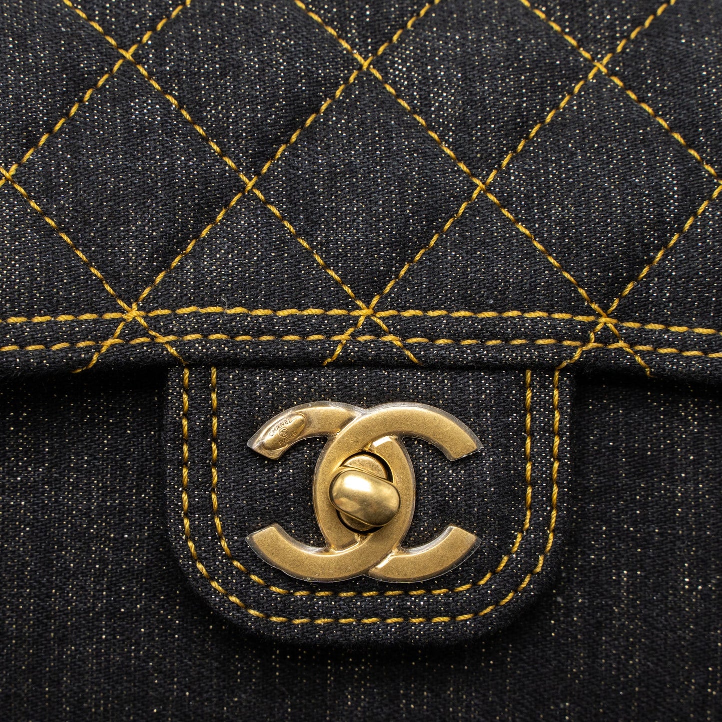 Chanel 23S Flap Bag Denim Dark Blue Brushed GHW (Microchip)