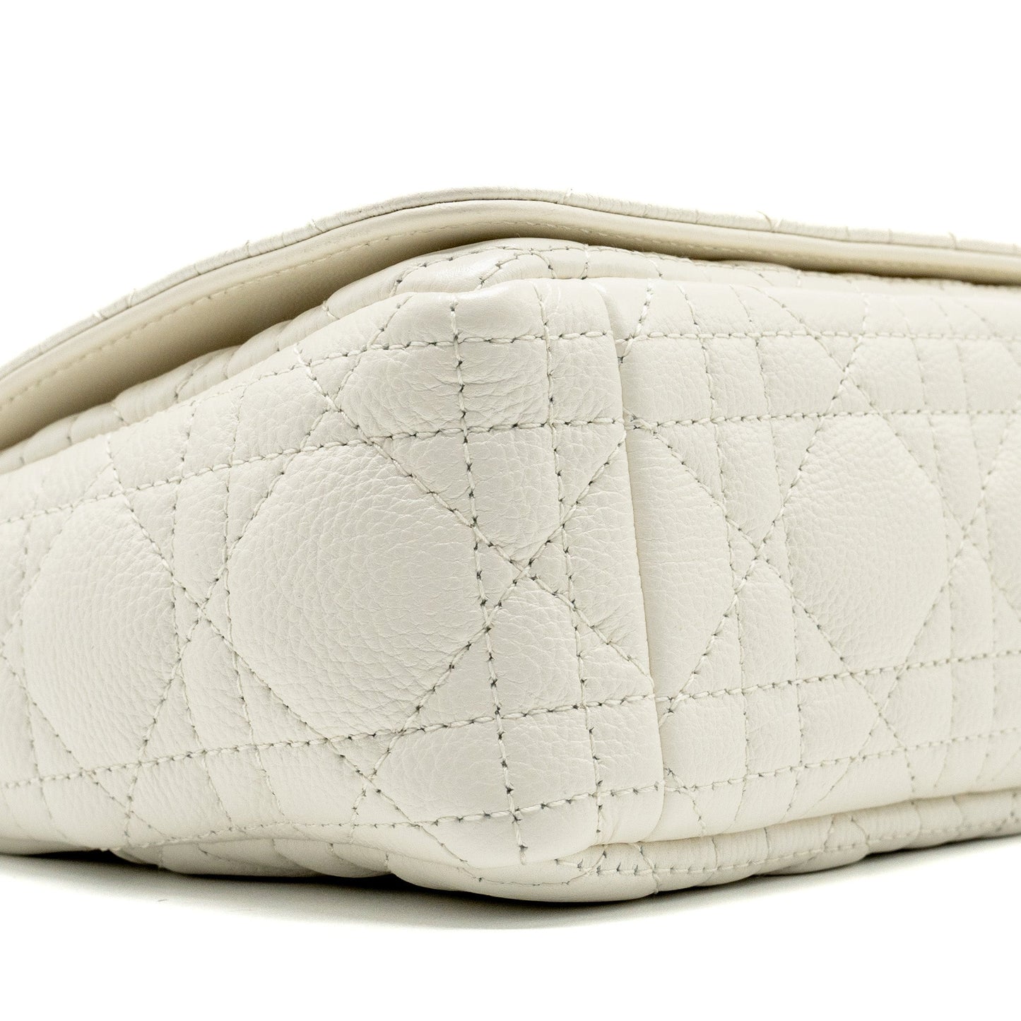 Dior Caro S flap bag calfskin white GHW
