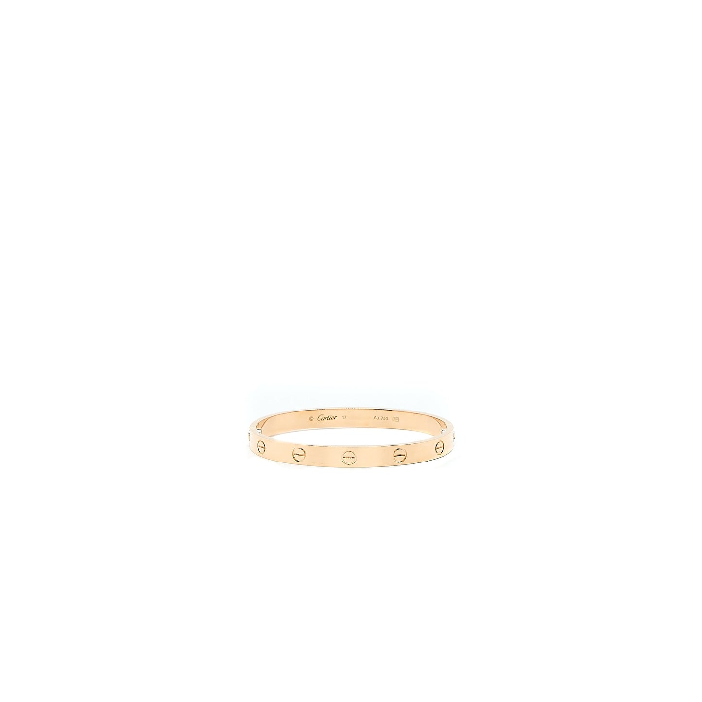 Cartier Size 17 Love Bracelet Rose Gold