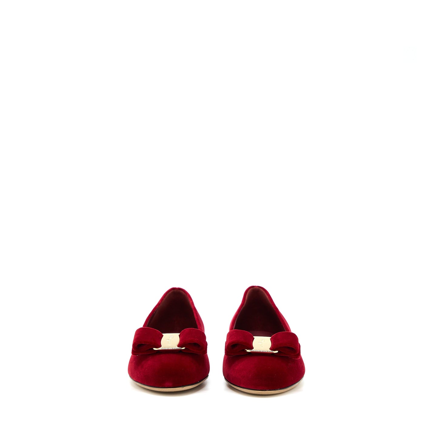 Ferragamo Size 6.5C Varina Ballet Belvet Suede Red