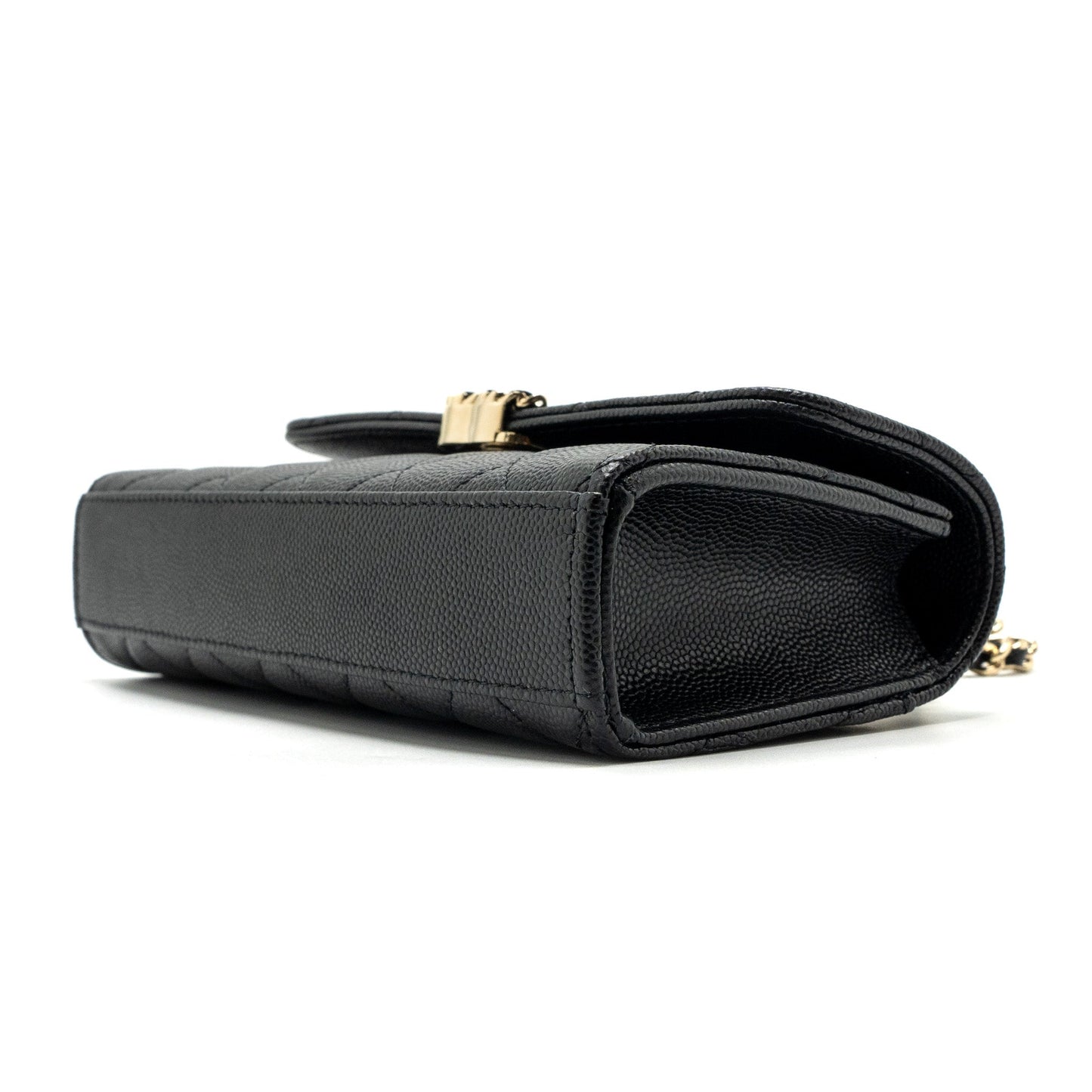 chanel 23p top handle mini flap bag with chain caviar black LGHW (microchip)