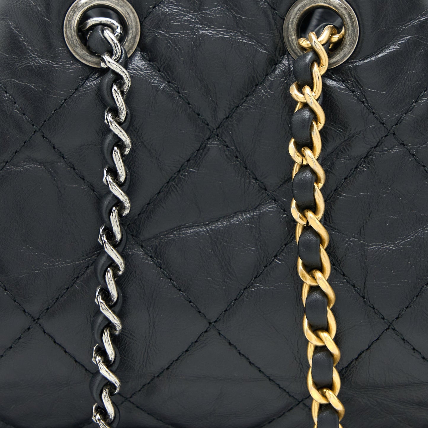 Chanel Small Gabrielle Backpack Aged Calfskin Black Multicolour Hardware