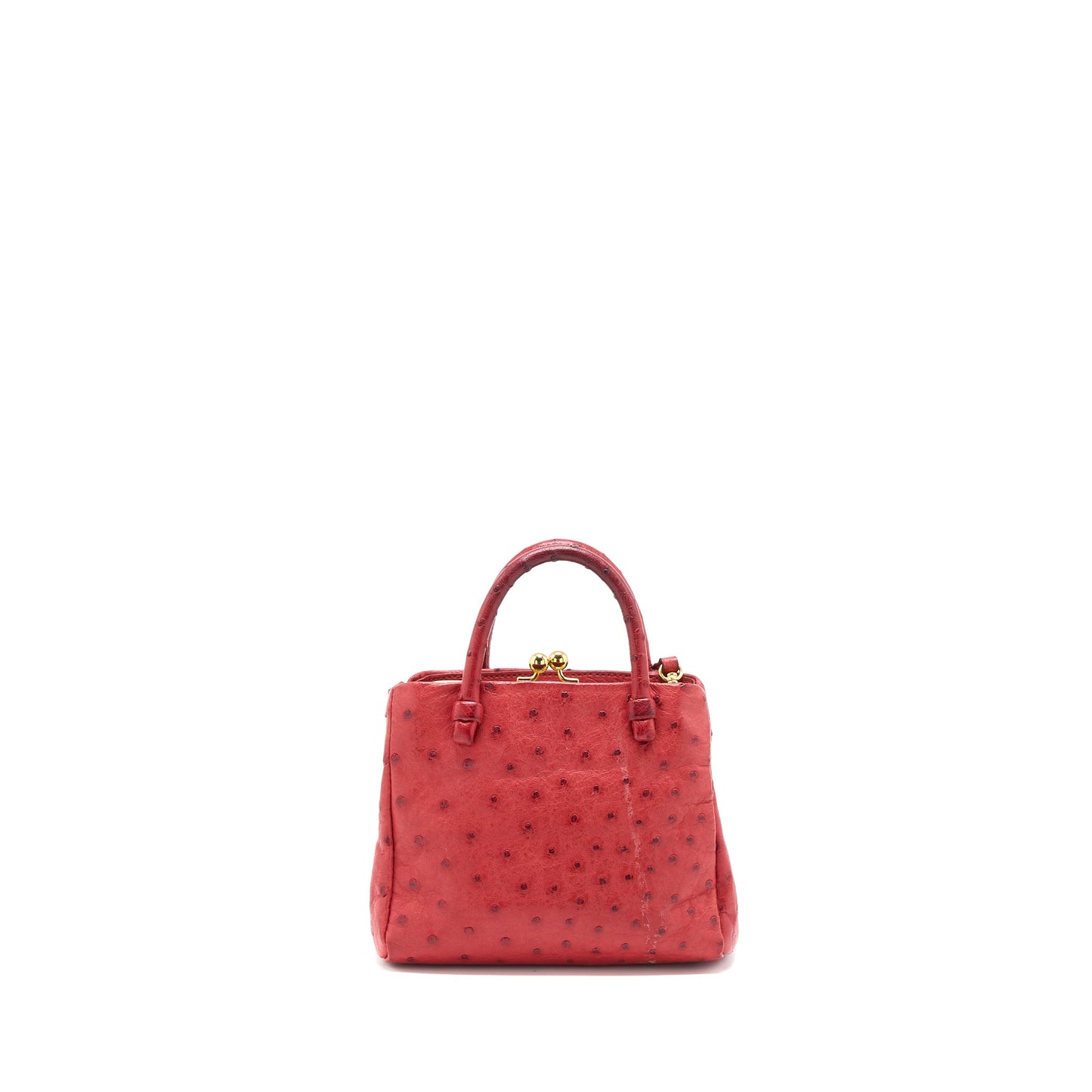 Miumiu Tote Bag Ostrich Red GHW