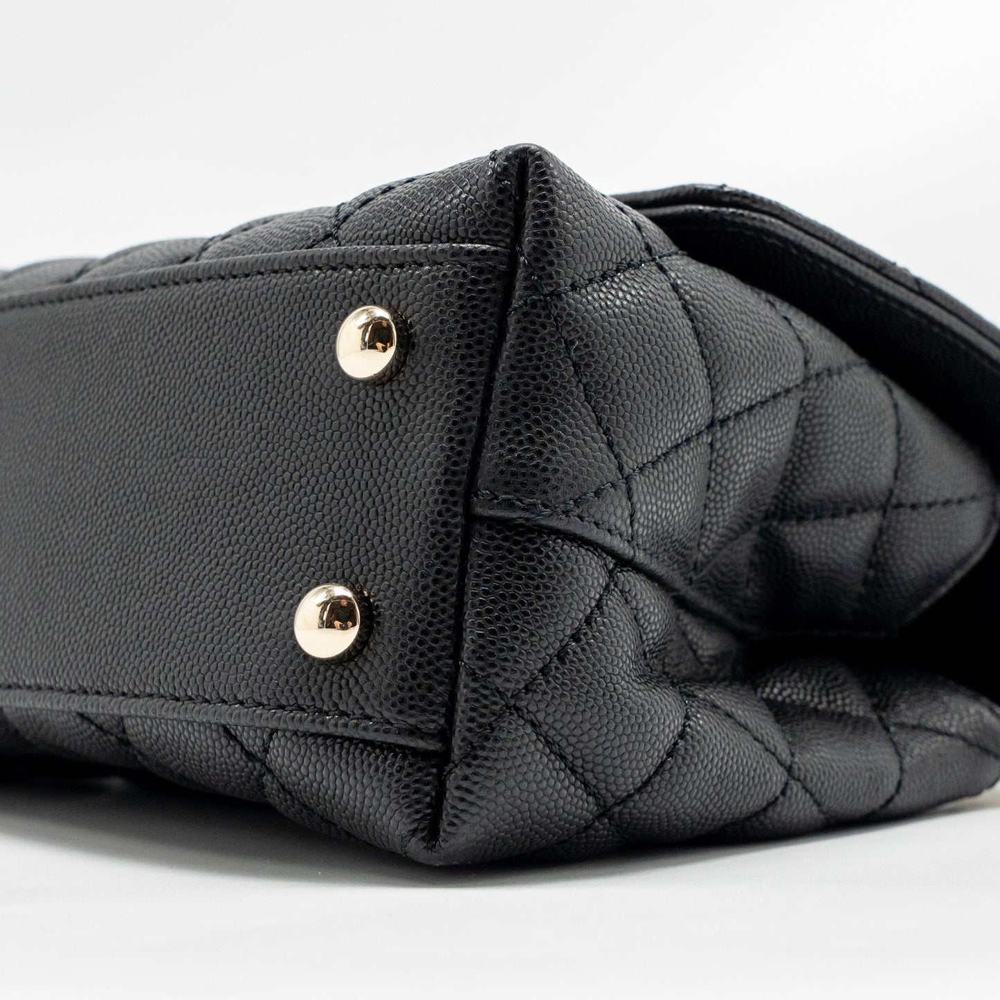 Chanel Small Coco Handle Caviar Black LGHW (Microchip)