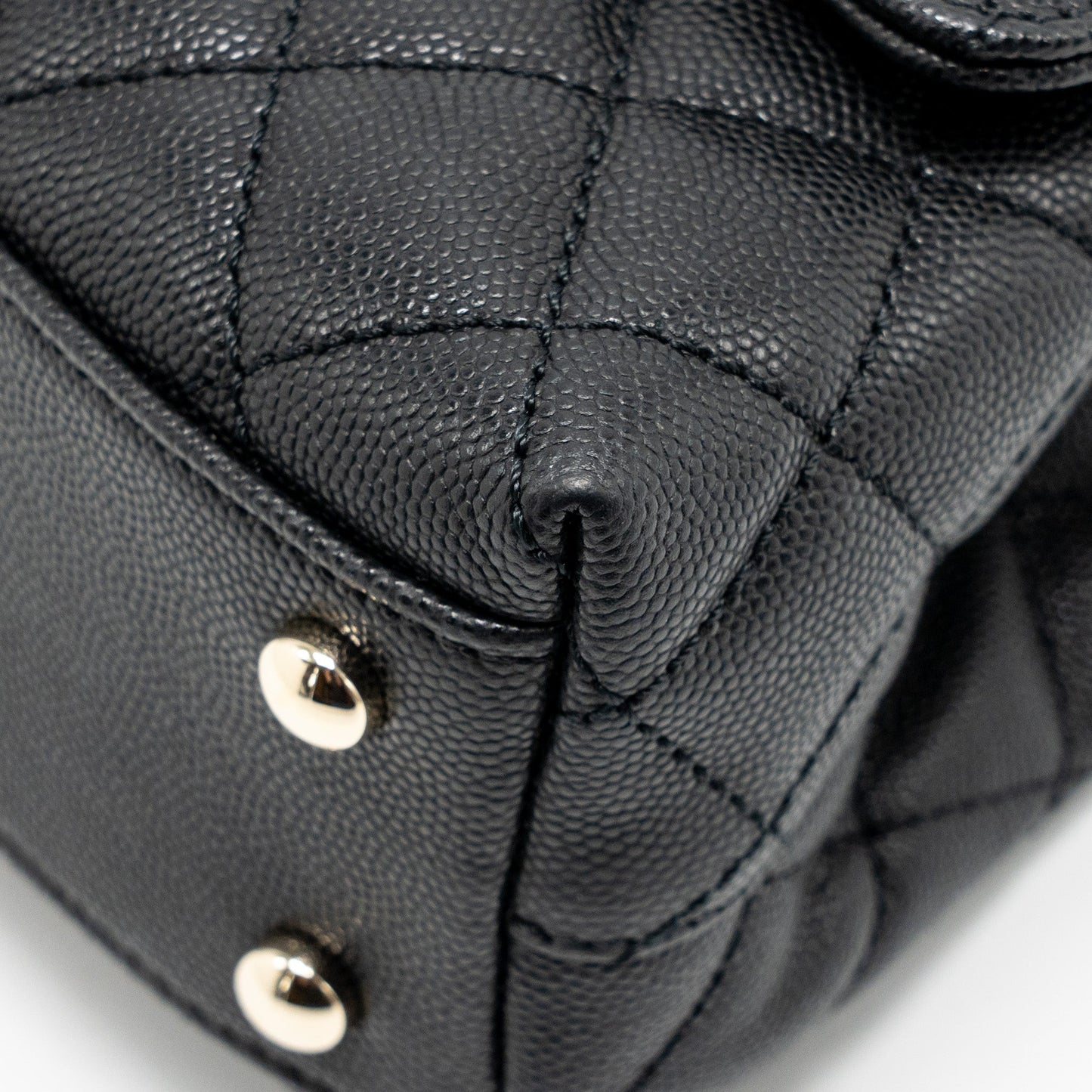 Chanel Small Coco Handle Caviar Black LGHW (Microchip)