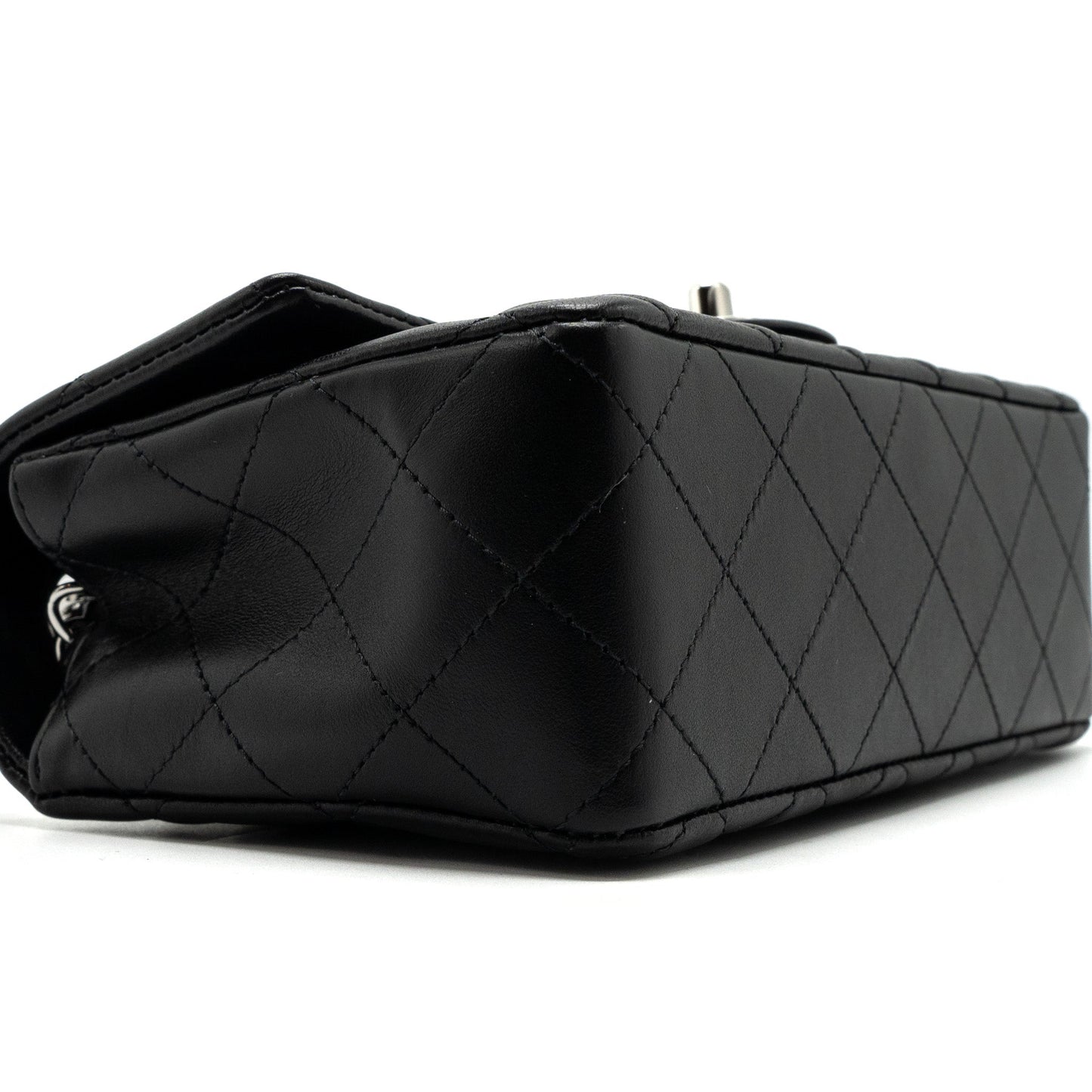 Chanel mini rectangular flap bag lambskin black SHW (MICrochip)