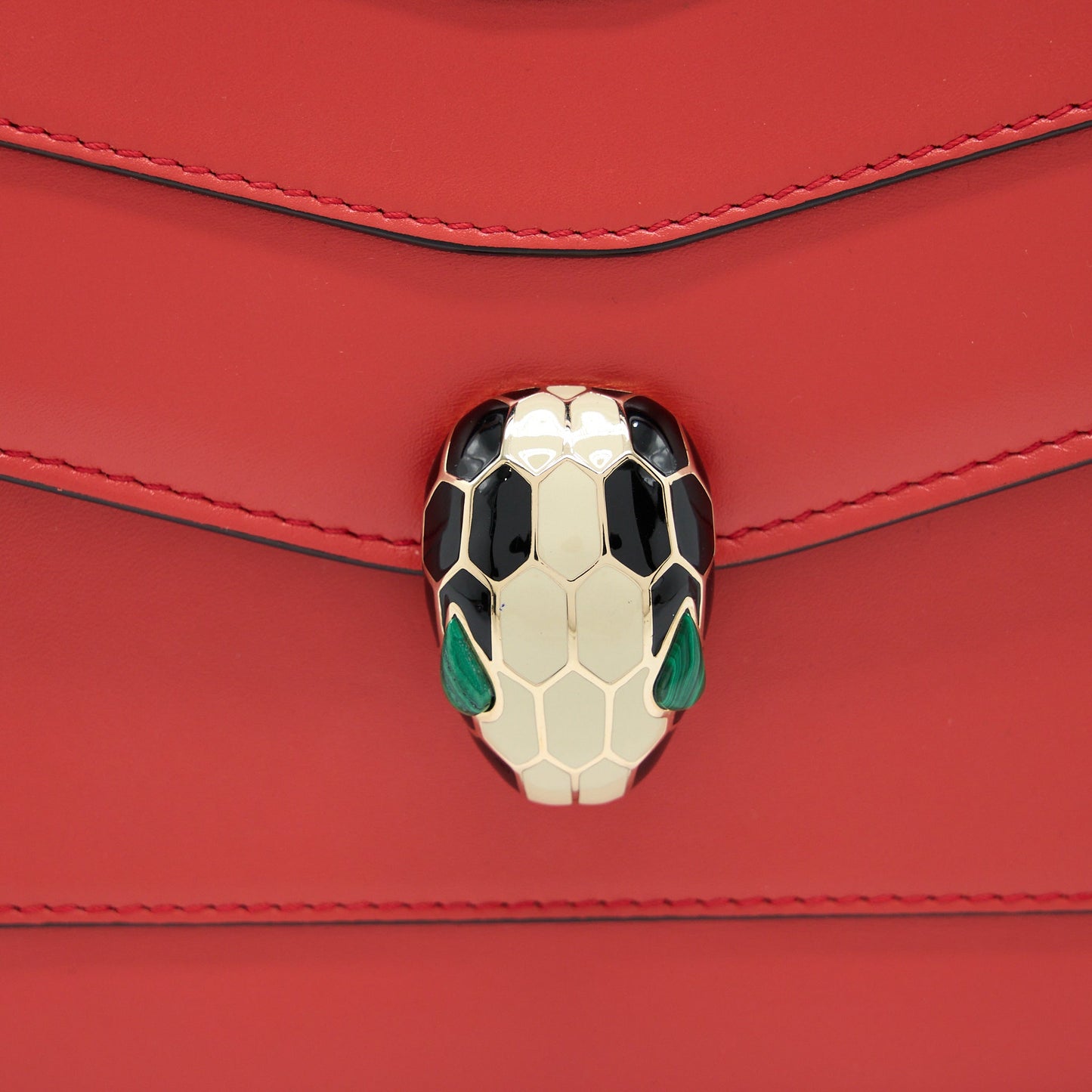 Bvlgari Serpenti Forever Top Handle Bag Calfksin Orange Red LGHW