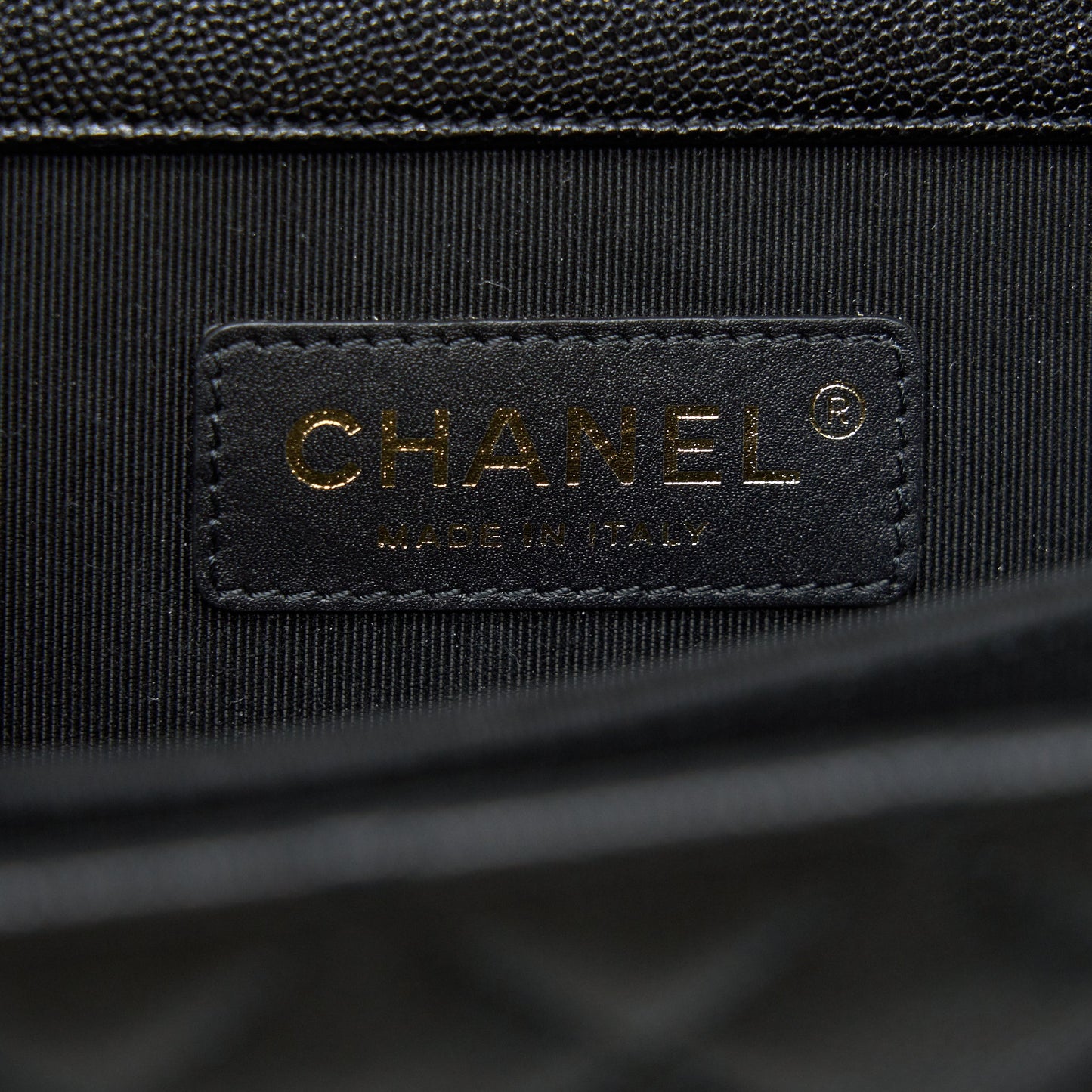 Chanel Vertical Boy Bag Carviar large Black GHW