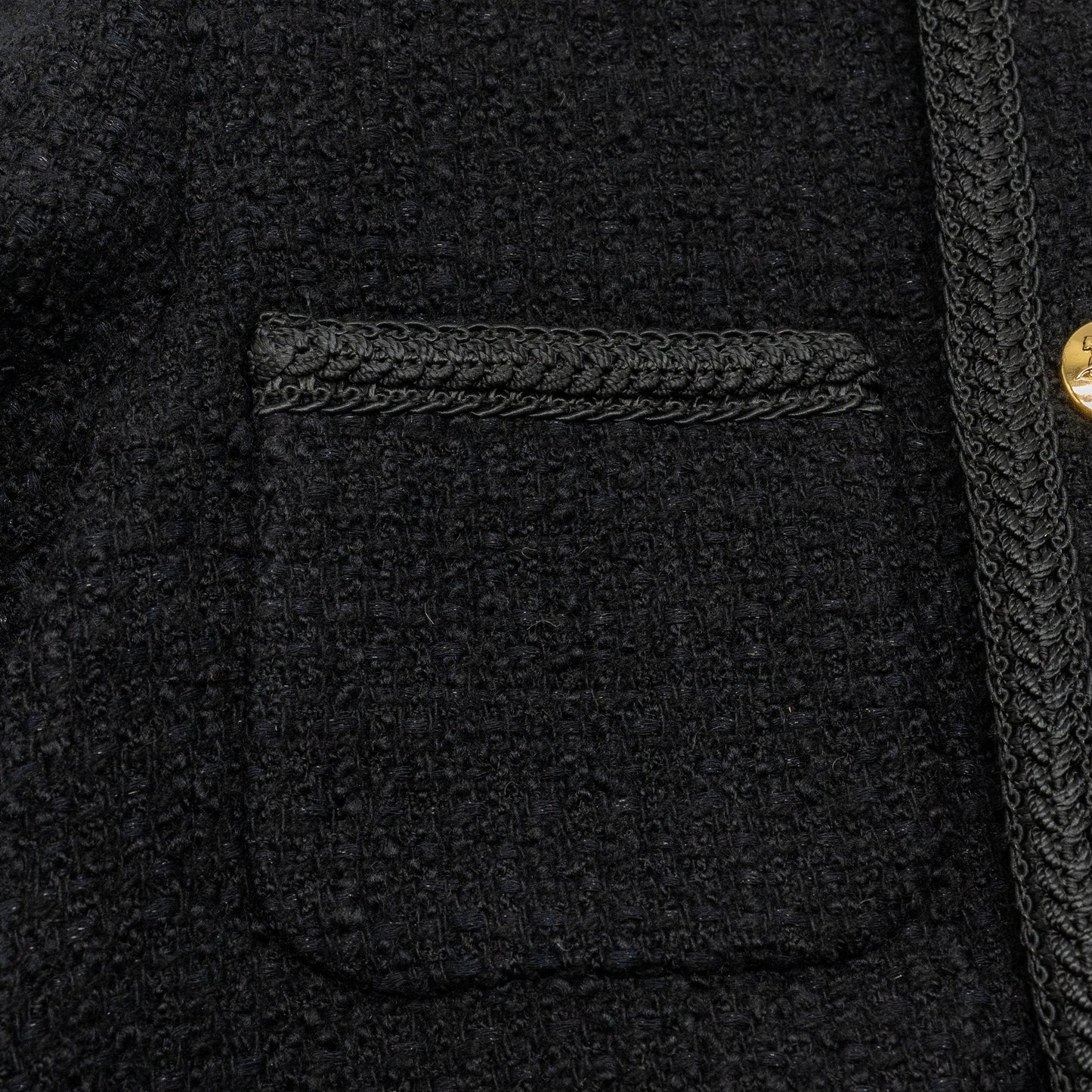 Celine Size 34 Chasseur Jacket Tweed Black