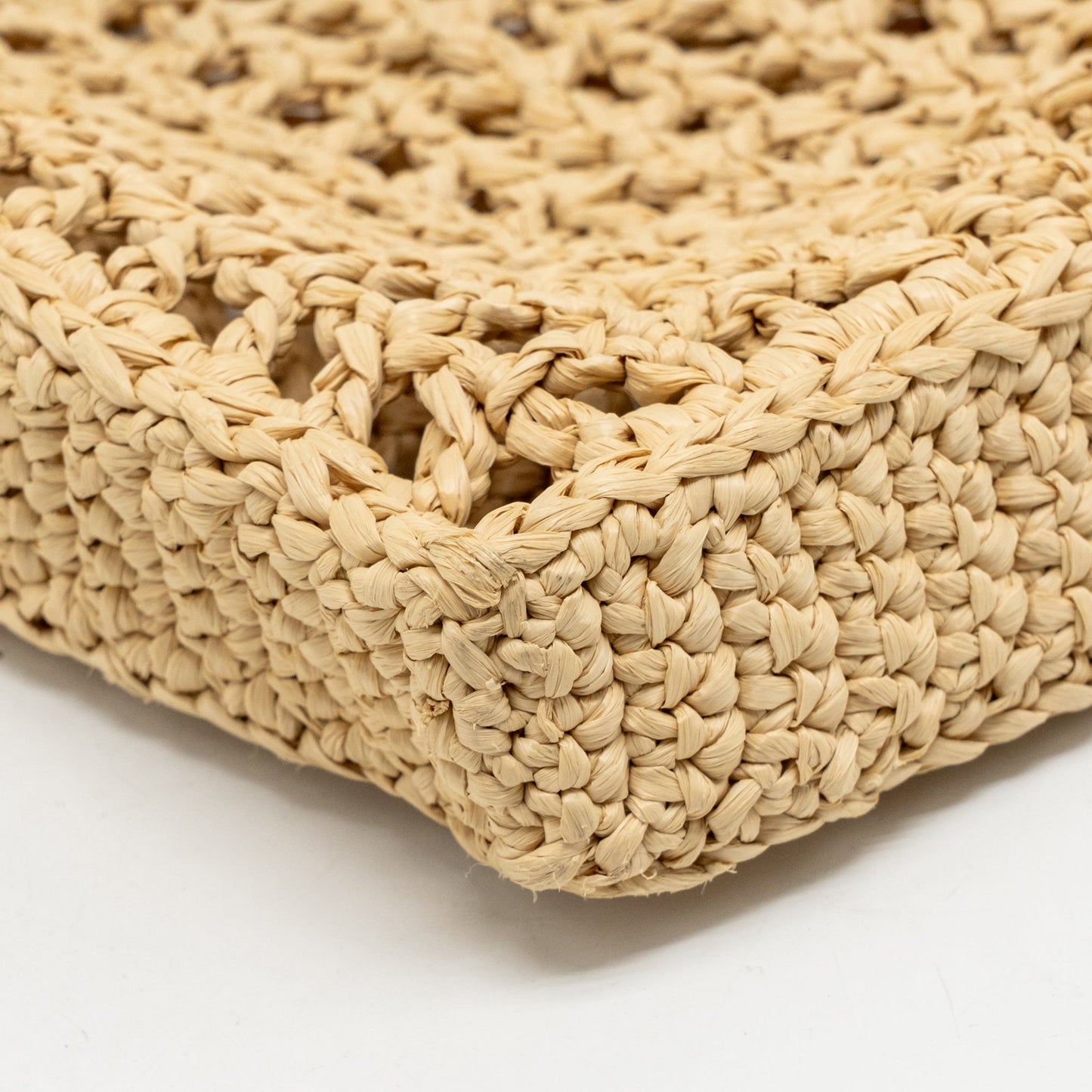 Prada Crochet Tote Bag Raffia Natural