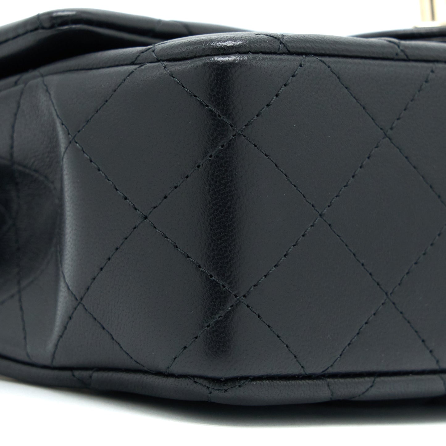 Chanel Top Handle Mini Rectangular Flap Bag Lambskin Black LGHW (Microchip)