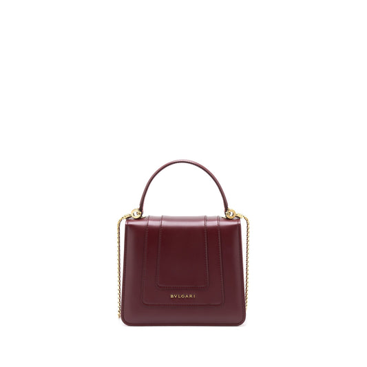 Bvlgari Serpenti Forever Top Handle Bag Calfskin Red