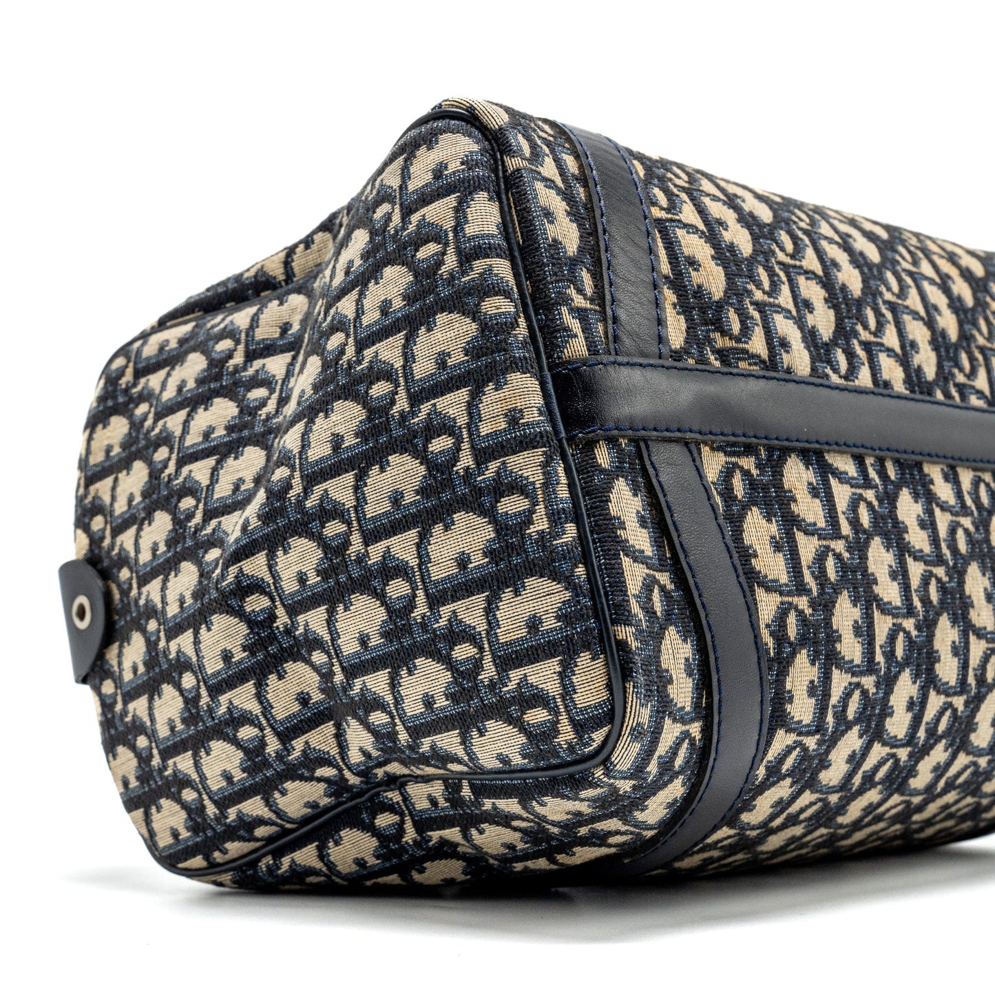 Dior vintage bowling bag blue oblique canvas SHW