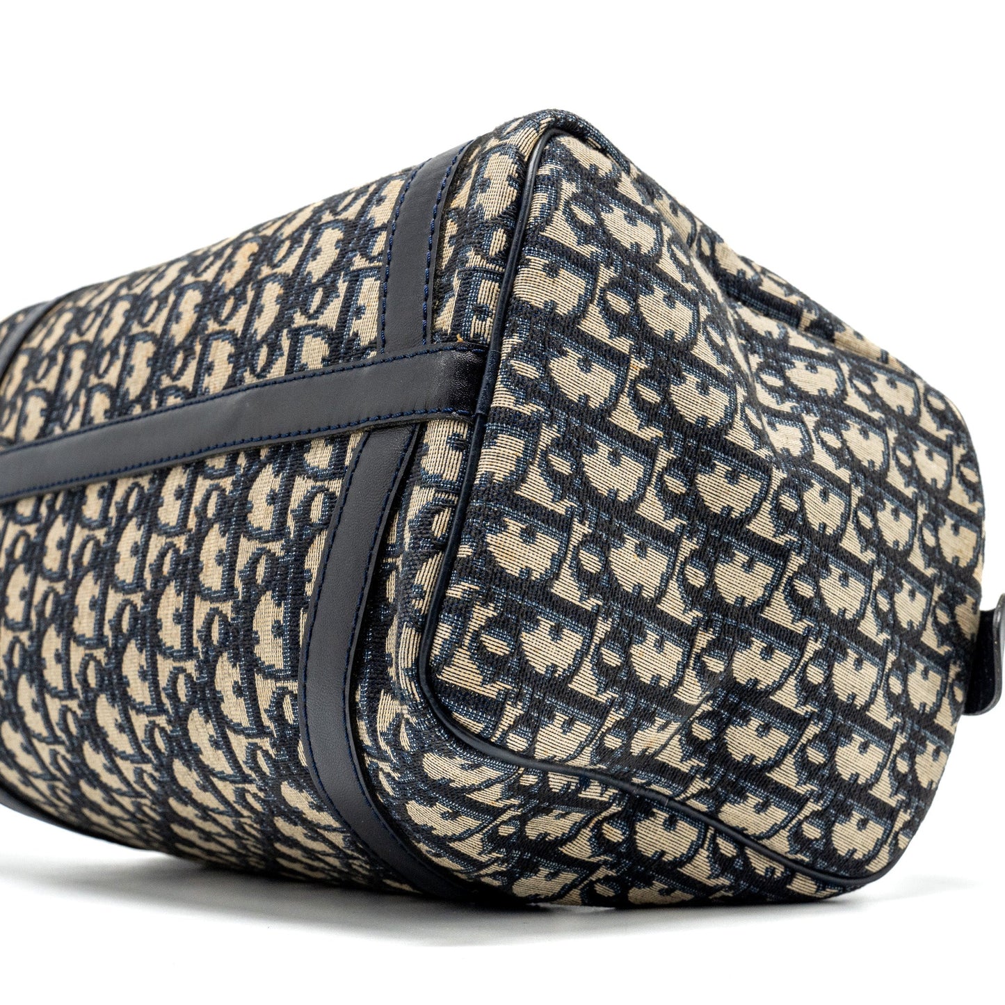 Dior vintage bowling bag blue oblique canvas SHW