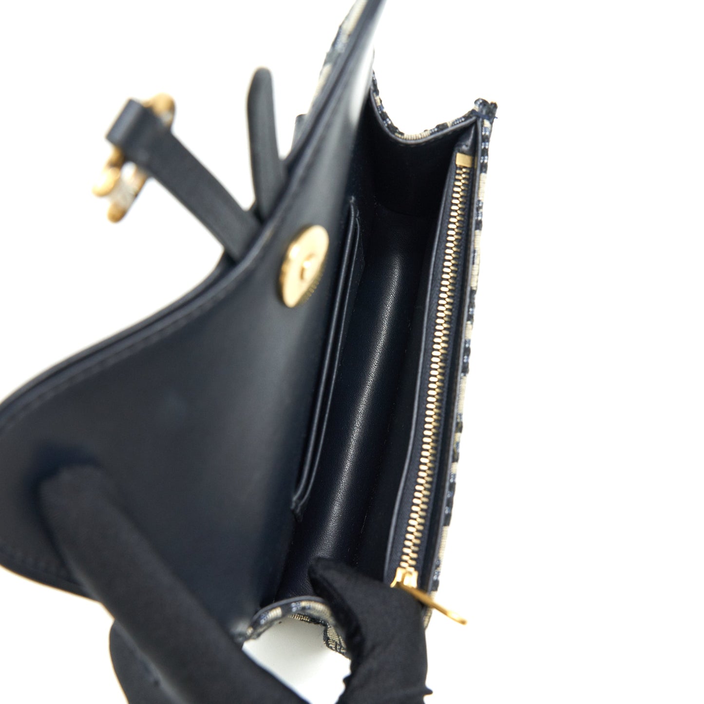 Dior Saddle Belt Pouch Blue Oblique Jacquard