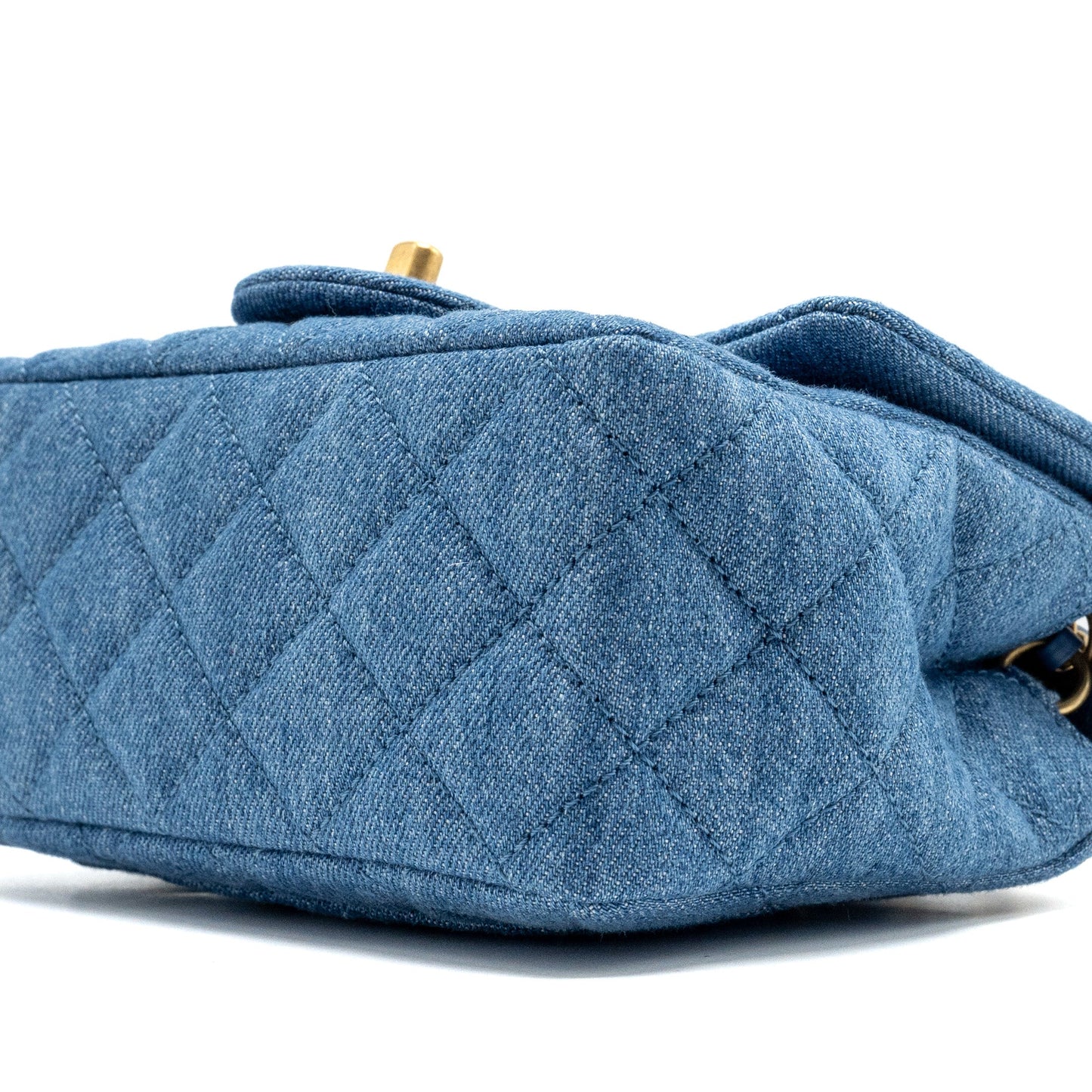 Chanel pearl crush mini square flap bag denim blue GHW (microchip)