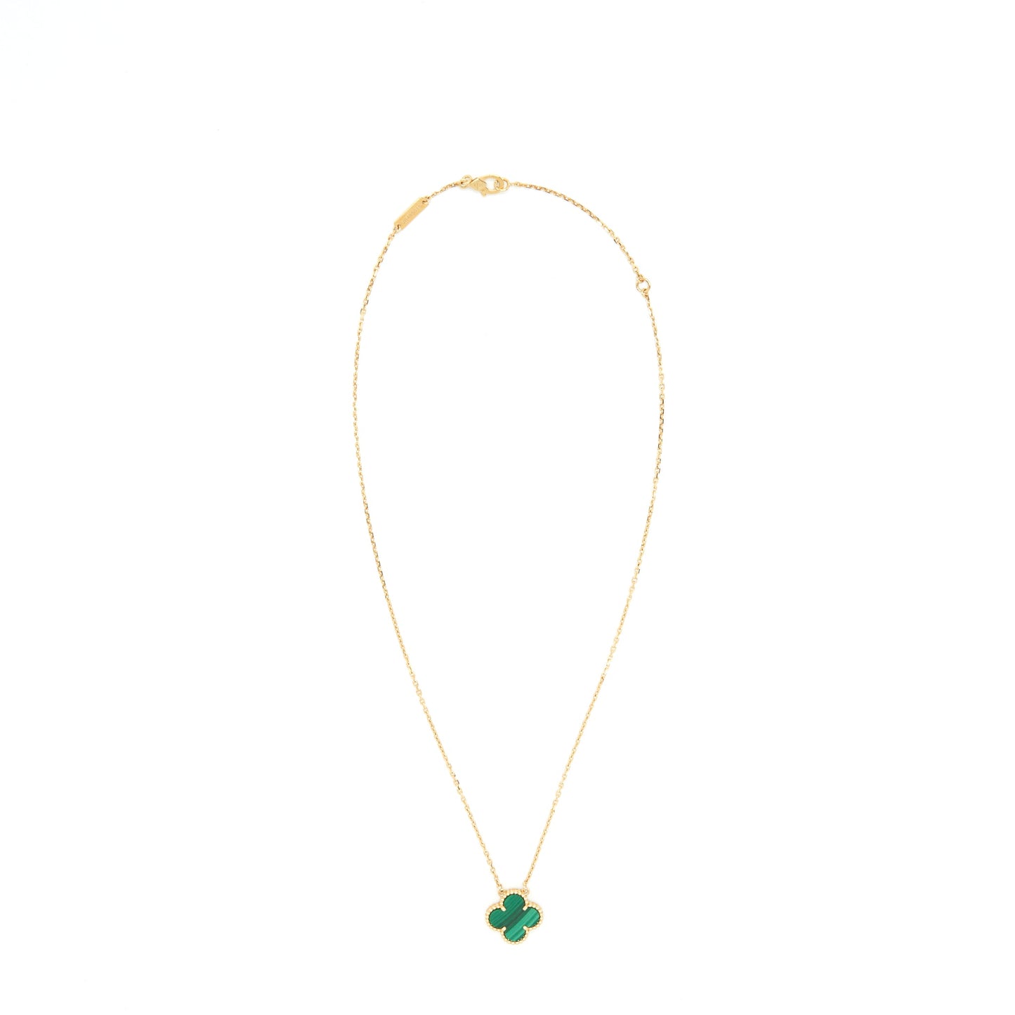 Van Cleef & Arpels Vintage Alhambra Pendant Yellow Gold Malachite