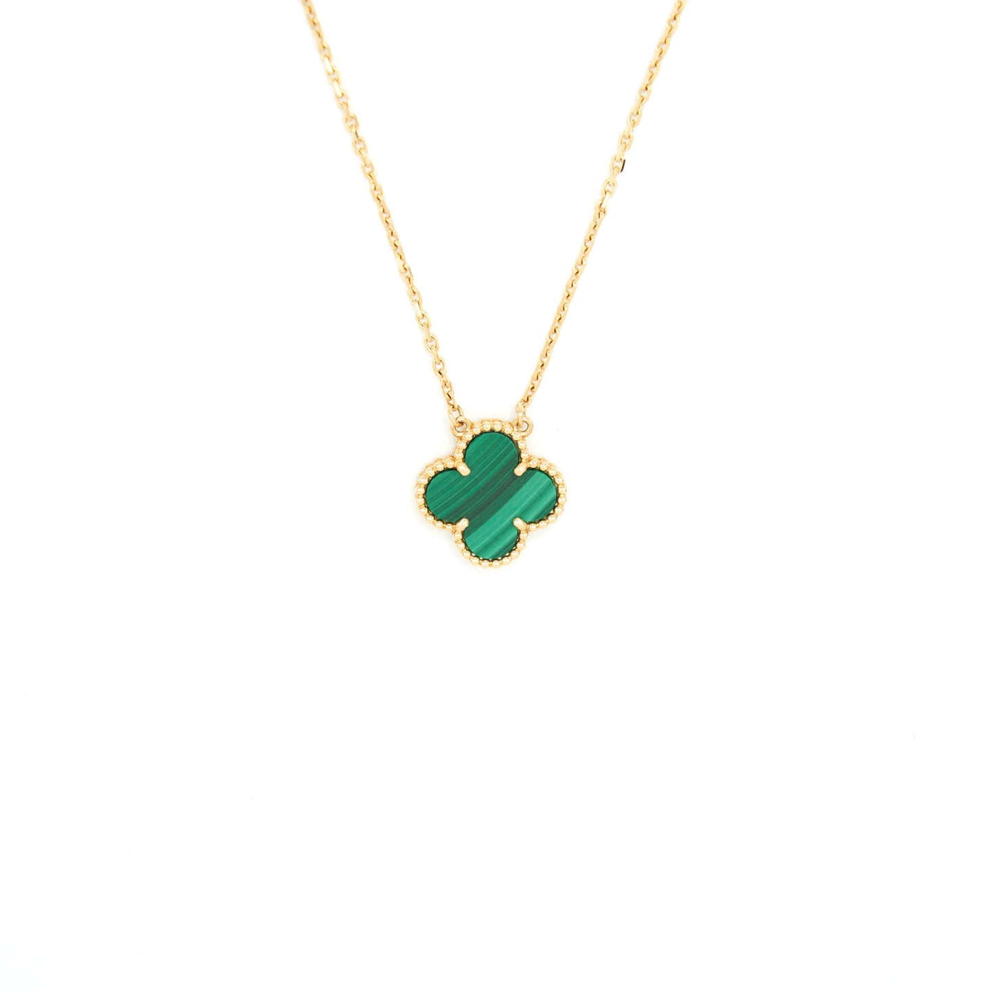 Van Cleef & Arpels Vintage Alhambra Pendant Yellow Gold Malachite