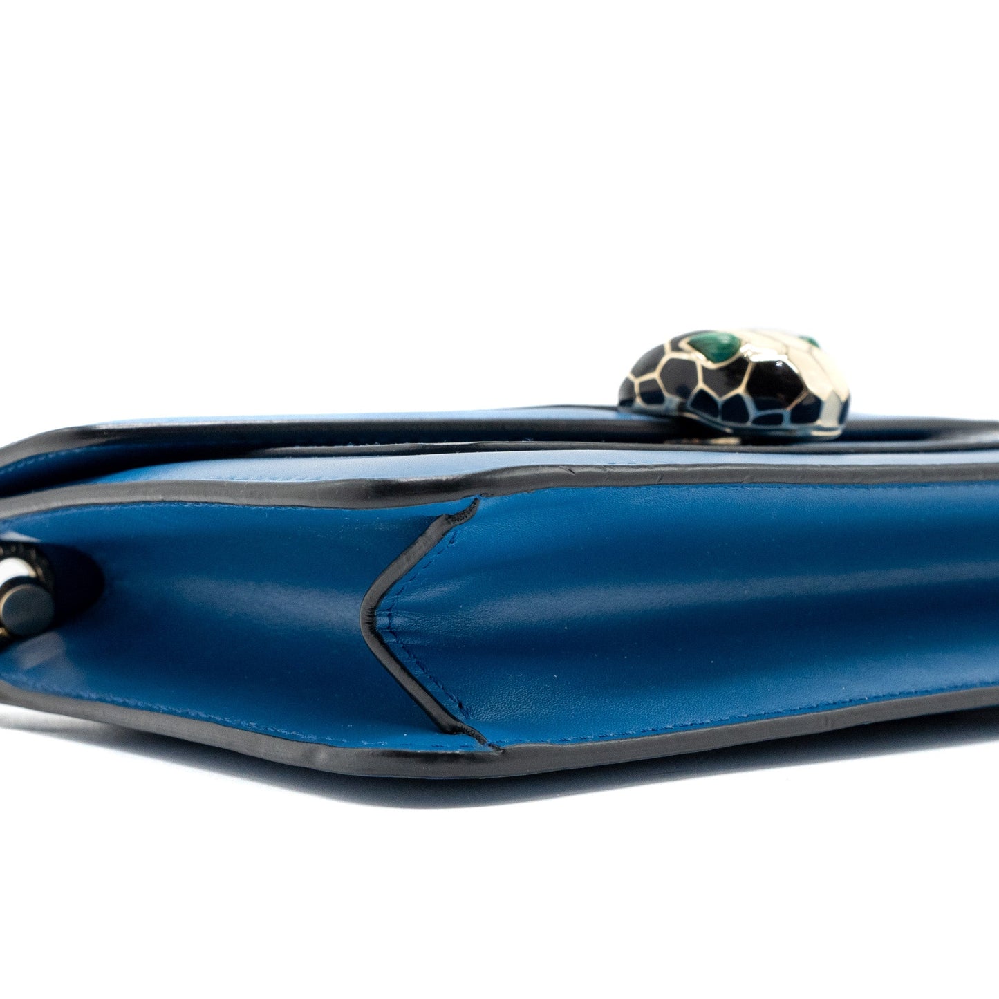Bvlgari serpenti forever flap chain bag calfskin blue LGHW