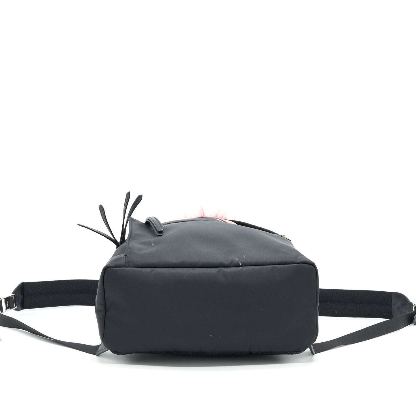 FENDI MONSTER BACKPACK IN BLACK WITH RED FUR