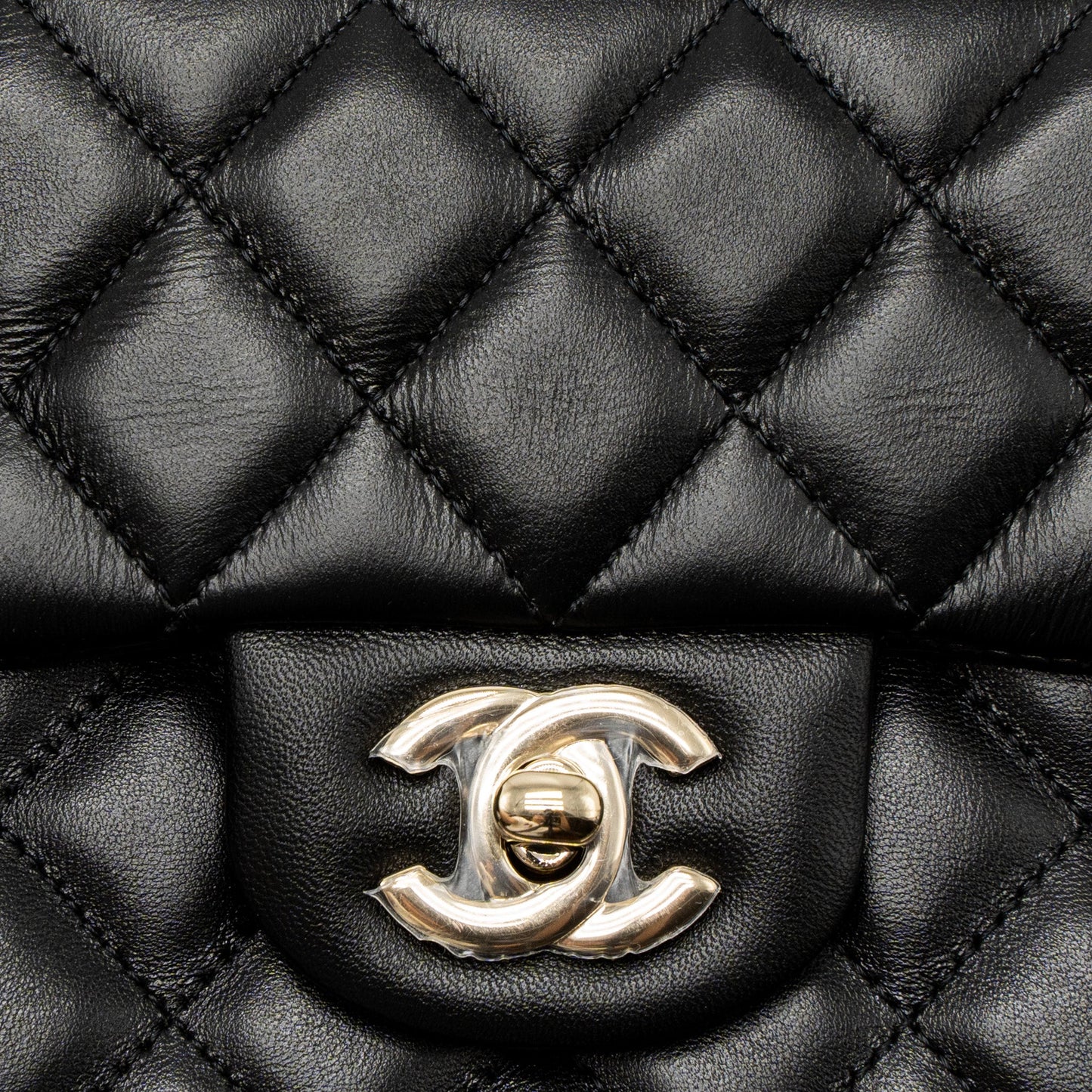 Chanel Mini Rectangular Flap Bag Lambskin Black LGHW (Microchip)