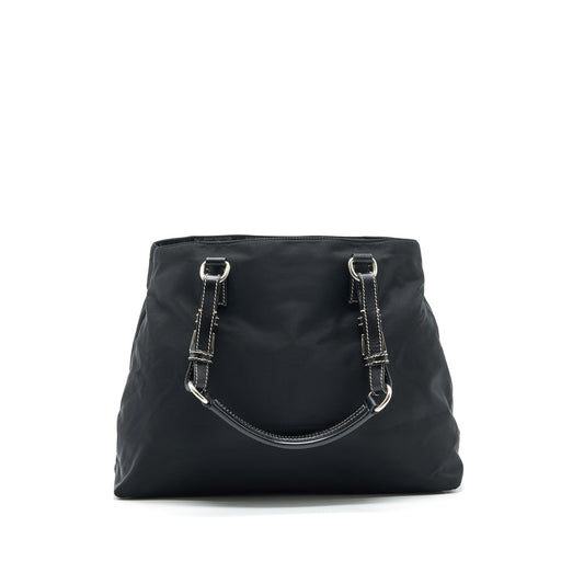 PRADA NYLON SHOULDER HAND BAG IN BLACK