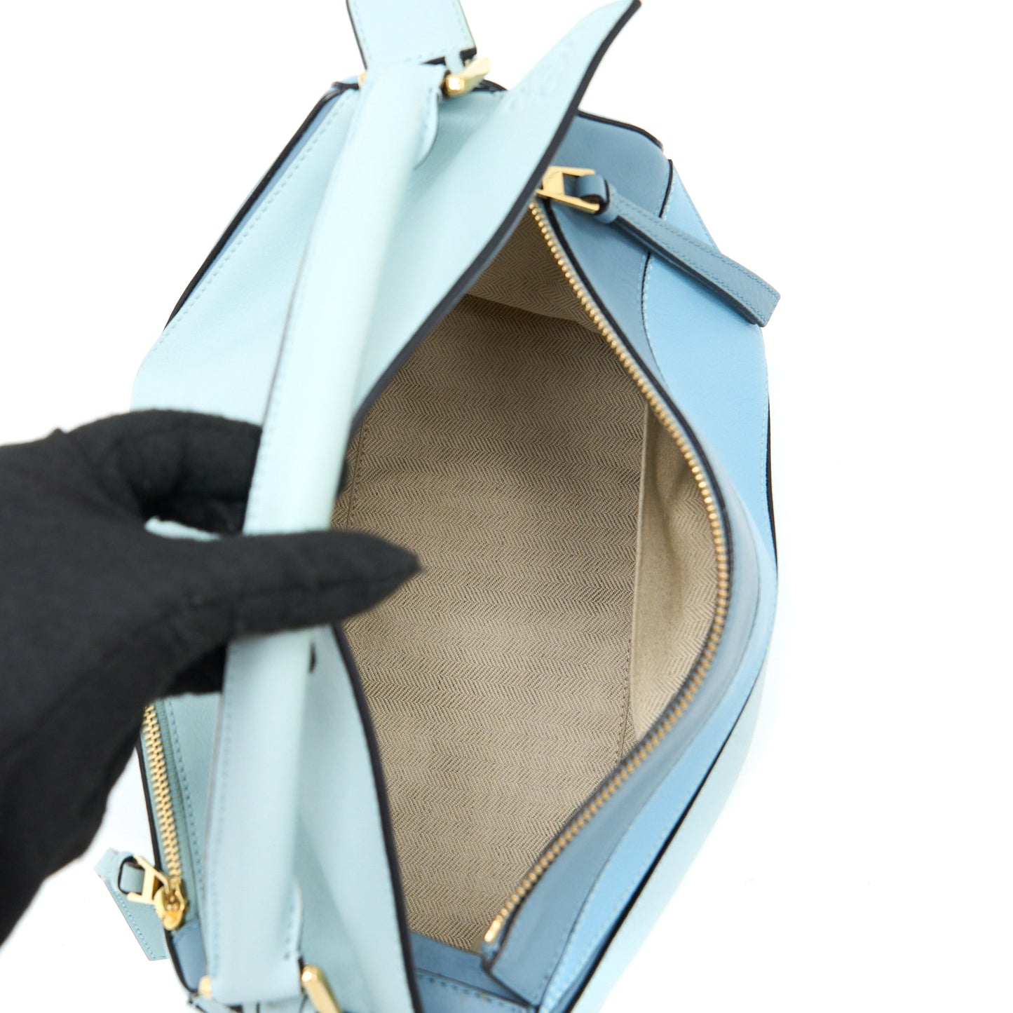 Loewe Puzzle Bag Calfskin Light Blue SHW