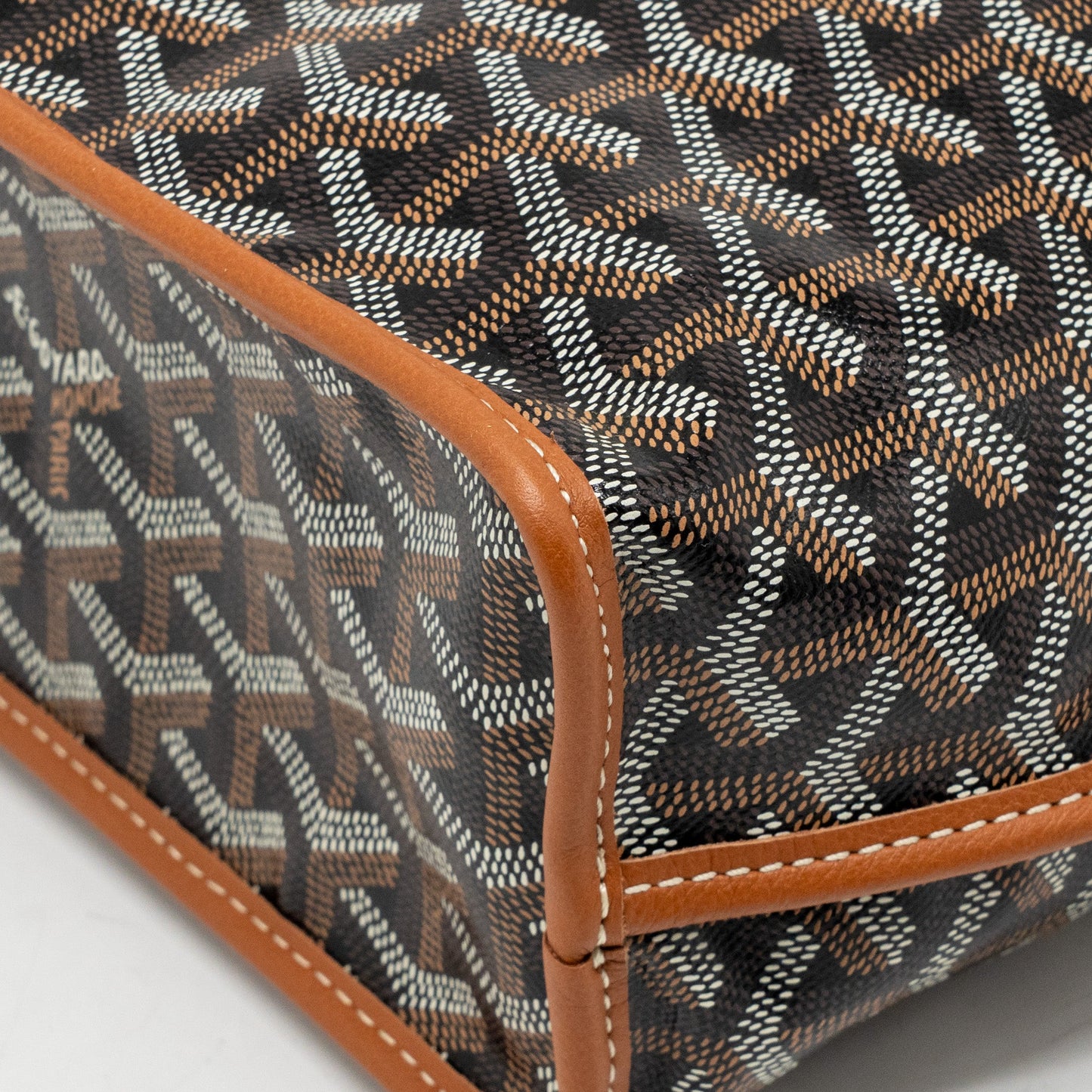 Goyard mini Anjou Tote goyardine canvas/calfskin tan SHW