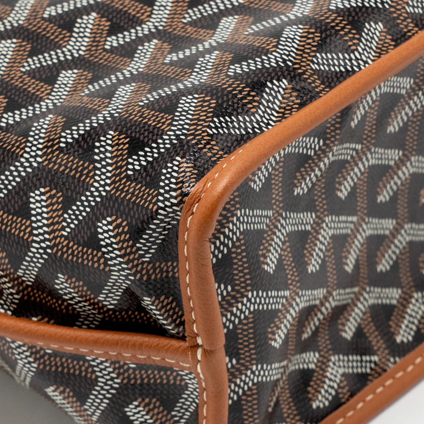 Goyard mini Anjou Tote goyardine canvas/calfskin tan SHW