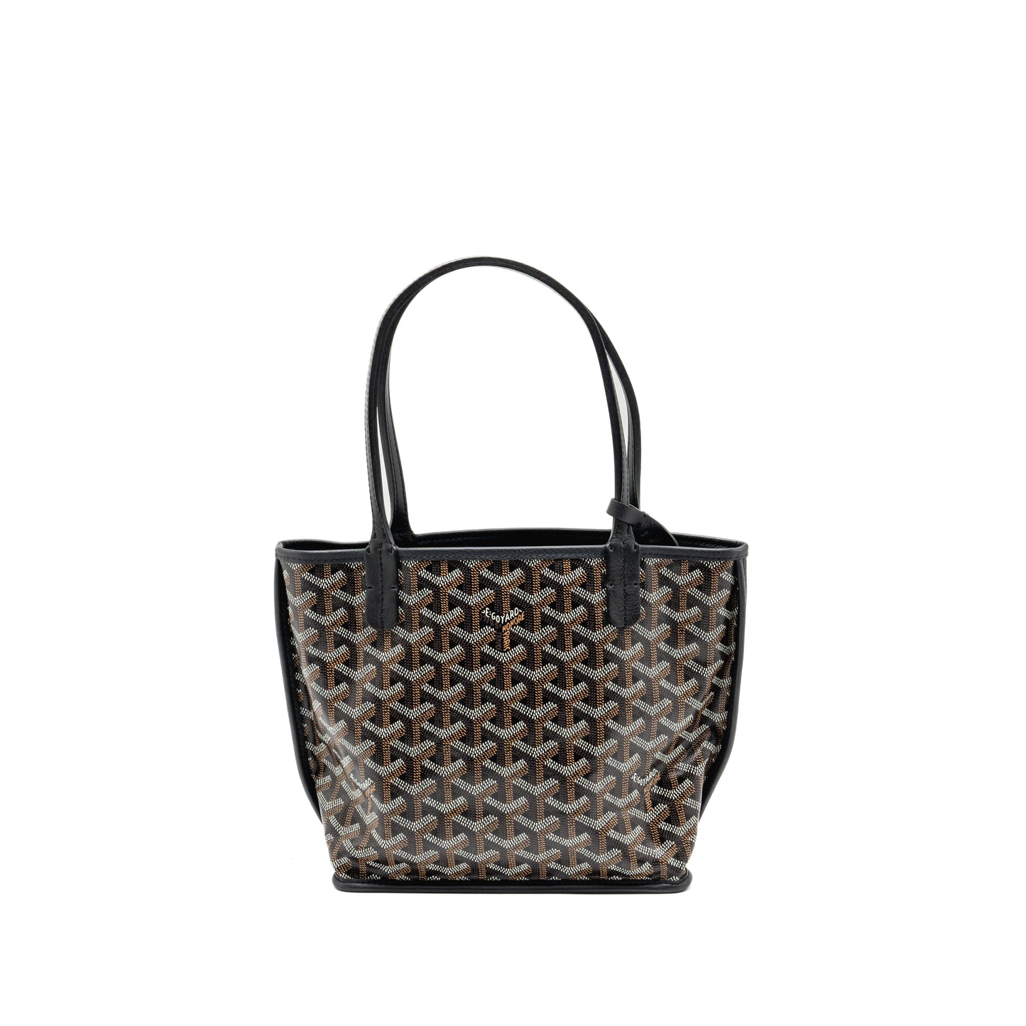 Goyard Mini Anjou Tote Goyardline Canvas/Leather Black SHW