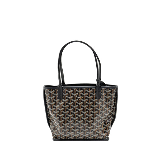 Goyard Mini Anjou Tote Goyardline Canvas/Leather Black SHW