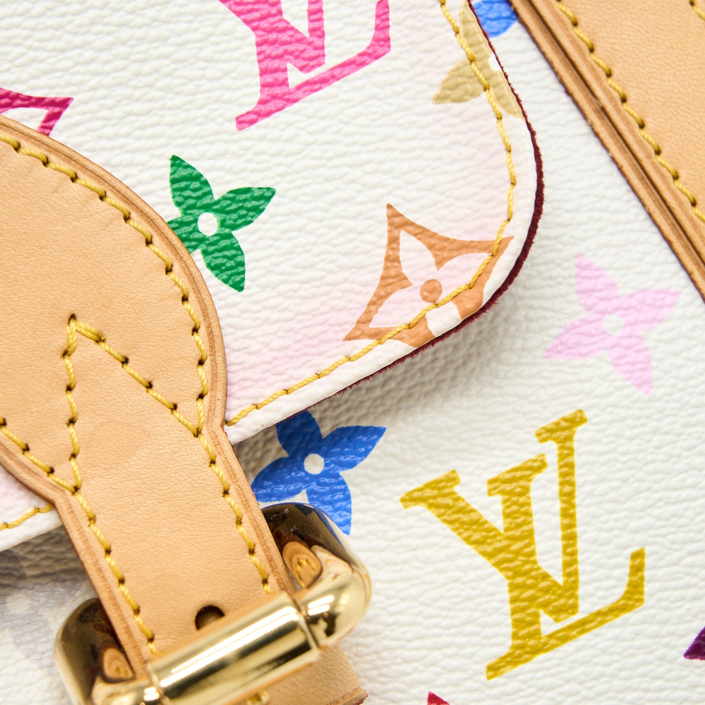 Louis Vuitton Aurelia Shoulder Bag White Multicolour Monogram Canvas GHW