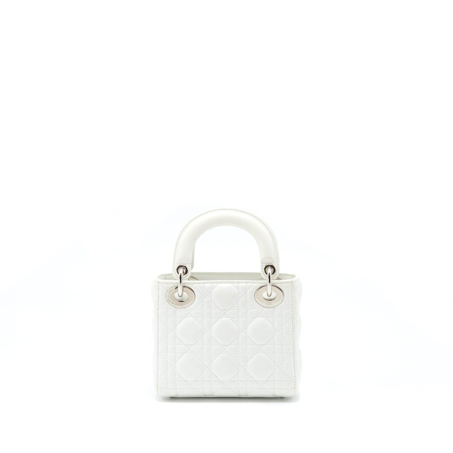 Dior Mini Lady Dior Lambskin White SHW