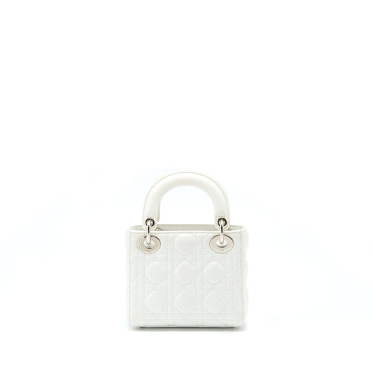 Dior Mini Lady Dior Lambskin White SHW