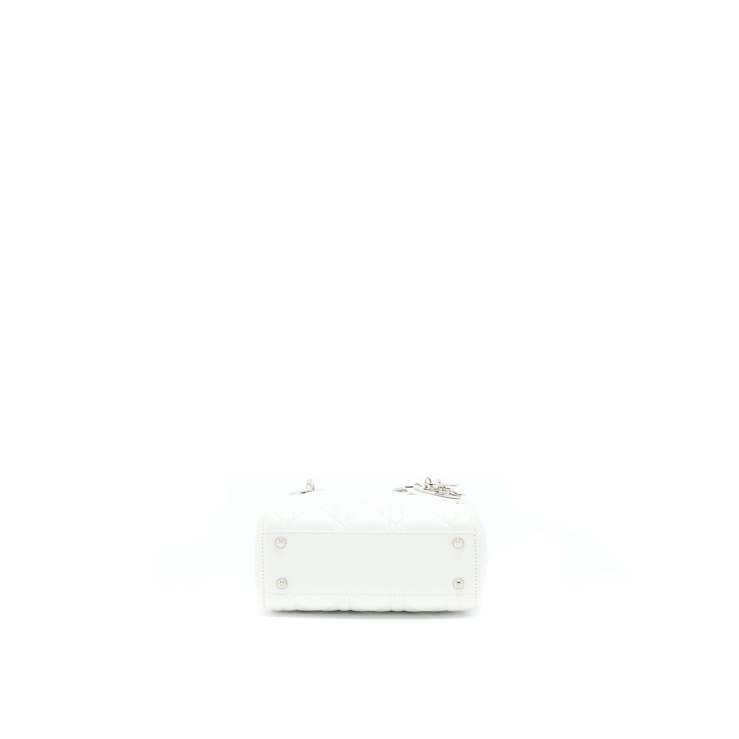 Dior Mini Lady Dior Lambskin White SHW