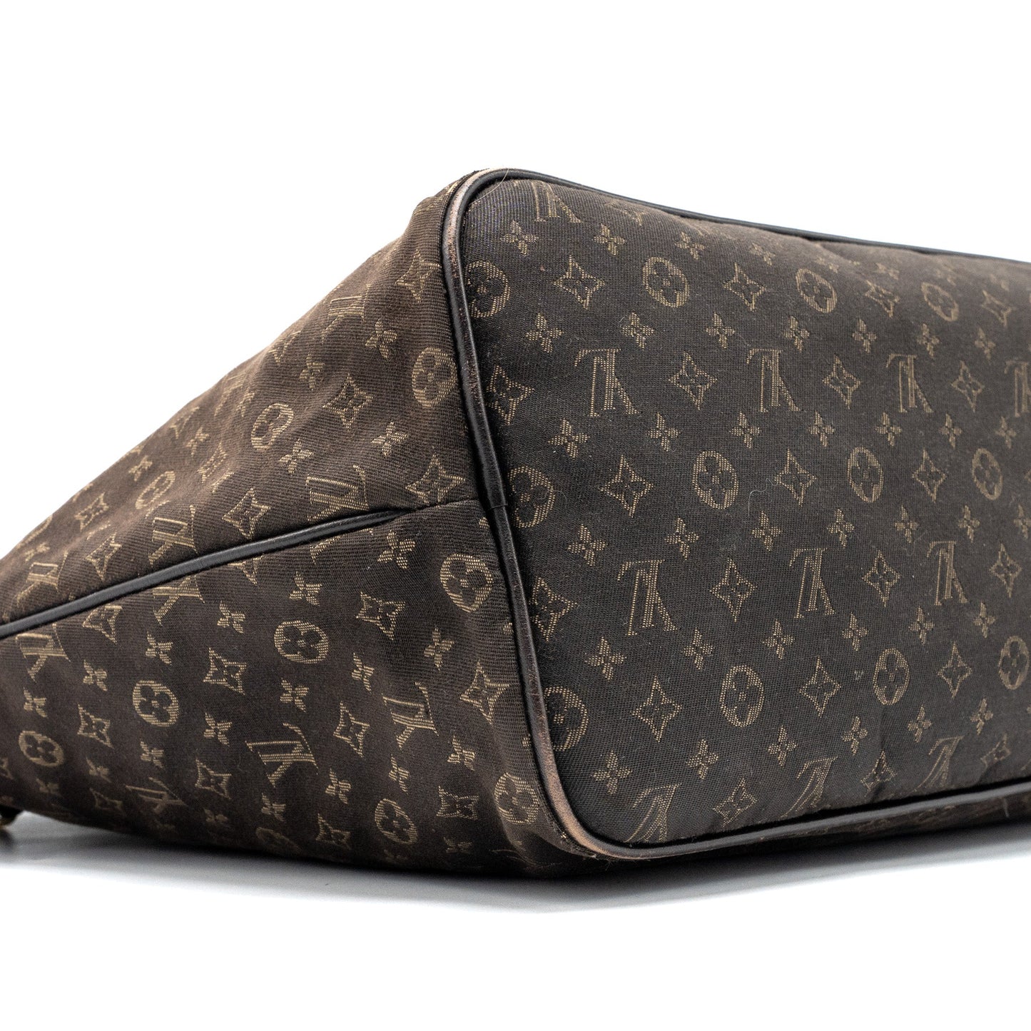 Louis Vuitton vintage neverfull MM fabric dark brown GHW