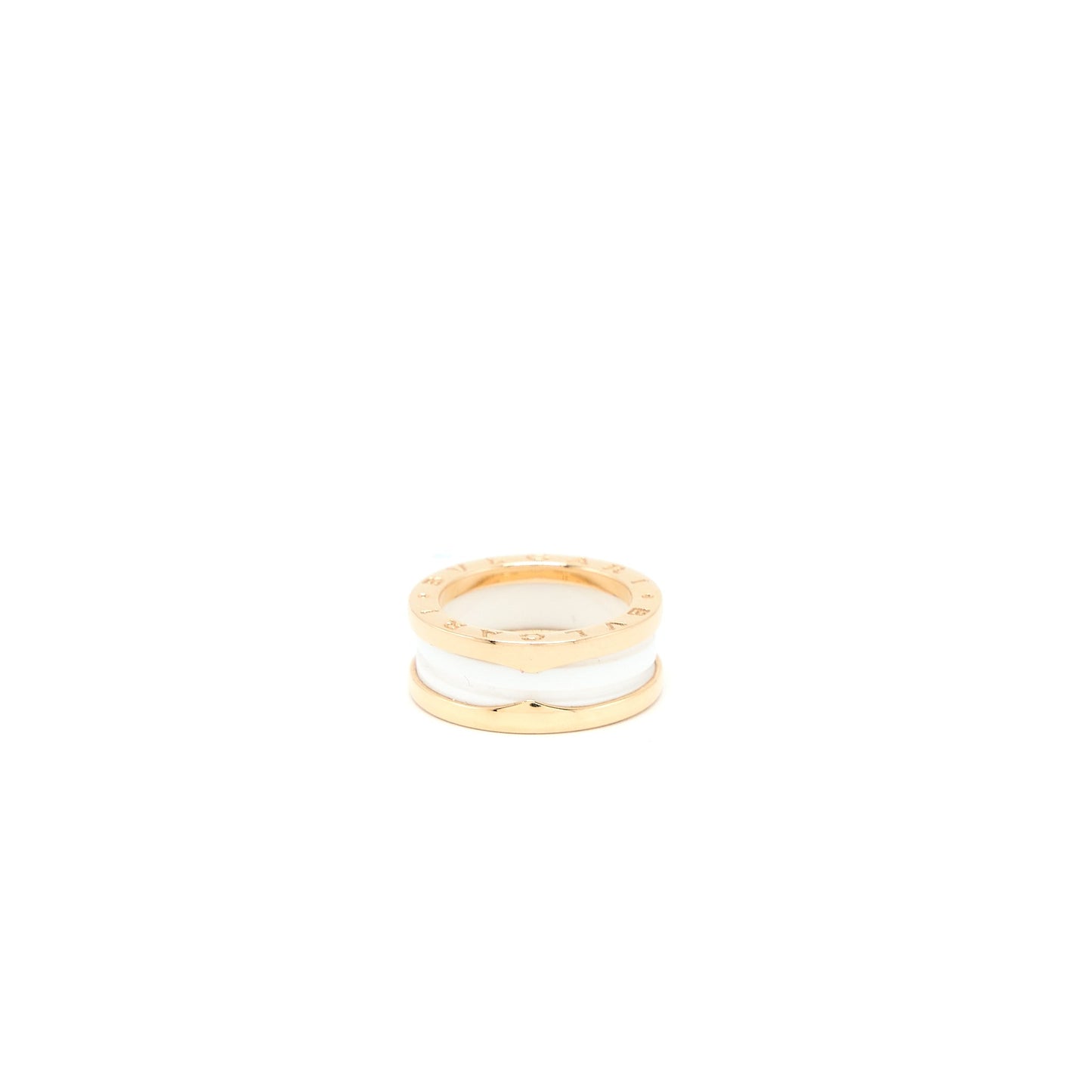 Bvlgari Size 51 B.zero Ring Two Band Ceramic Rose Gold