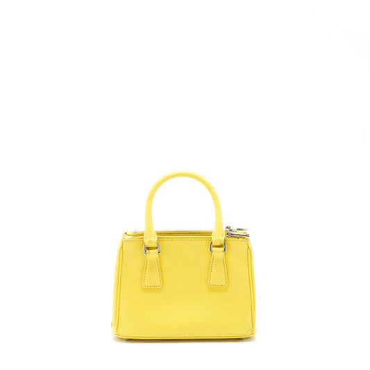 Prada Galleria Mini Tote Saffiano Lux Yellow SHW
