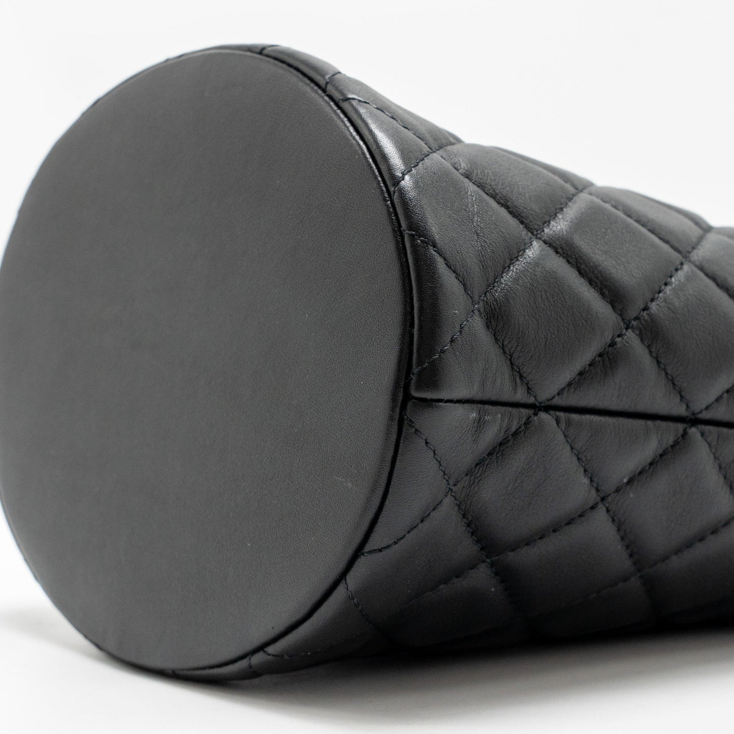 Chanel Top Handle Boy Bucket Bag Lambskin Black GHW