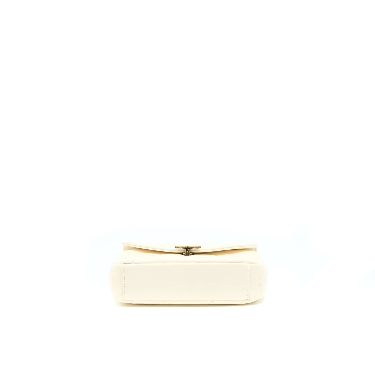 Chanel Envelop Chevron Flap Bag White With Ruthenium Gold Hardware