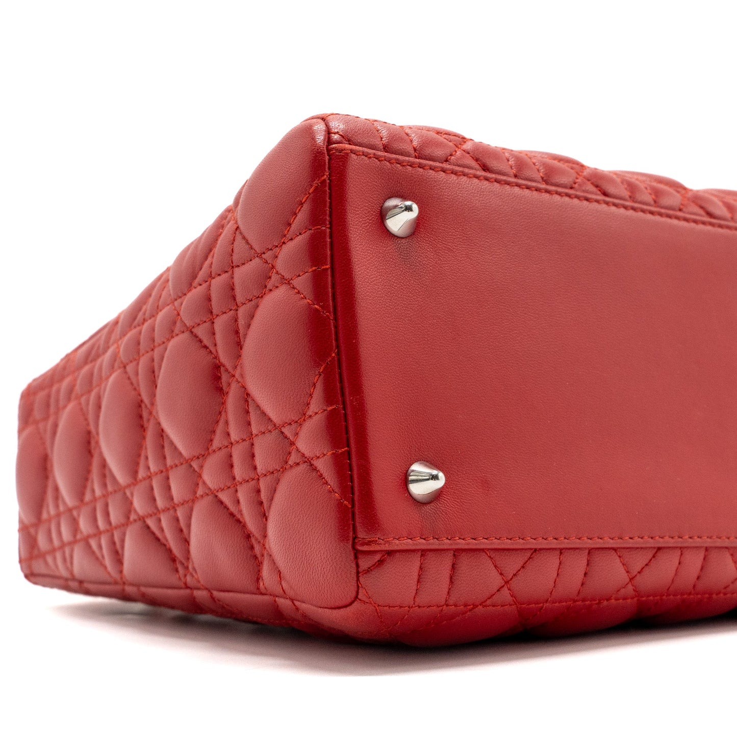 Dior Medium lady dior lambskin red SHW
