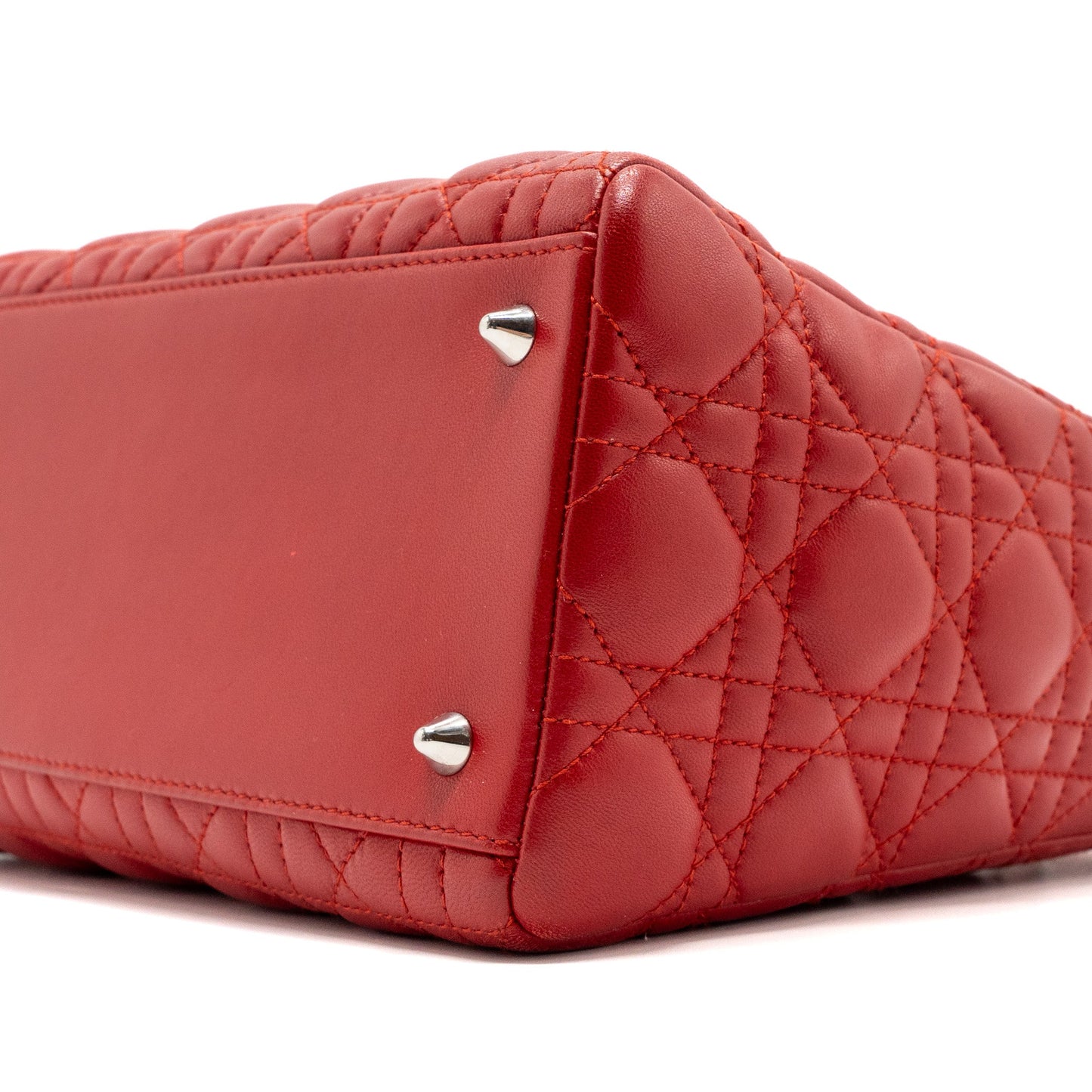 Dior Medium lady dior lambskin red SHW