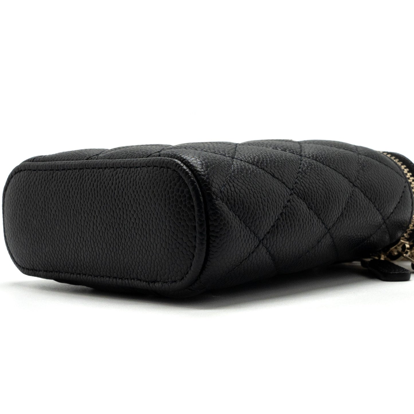 Chanel Vanity Case With Detailed Chain Caviar Black LGHW