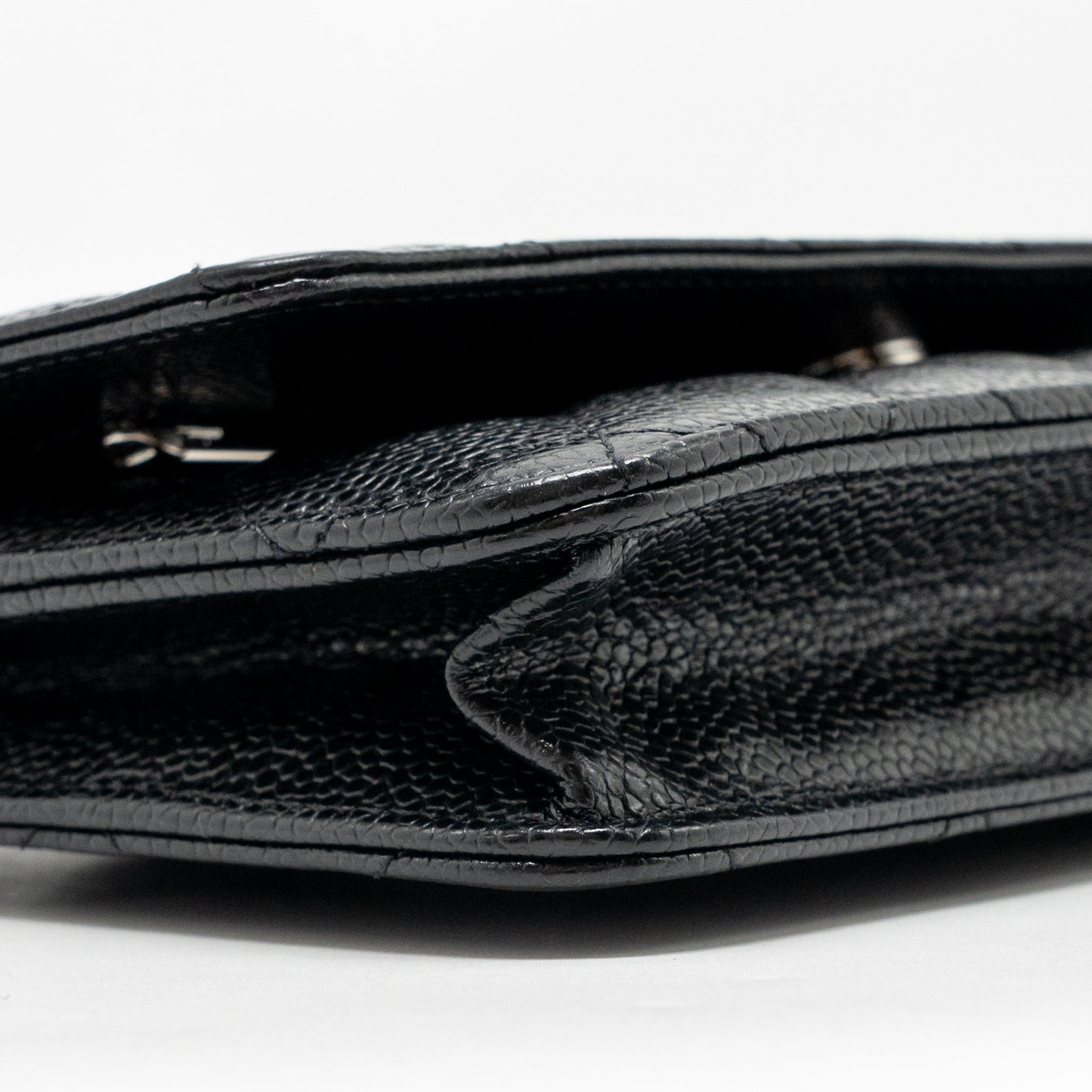Chanel classic wallet on chain caviar black SHW (microchip)