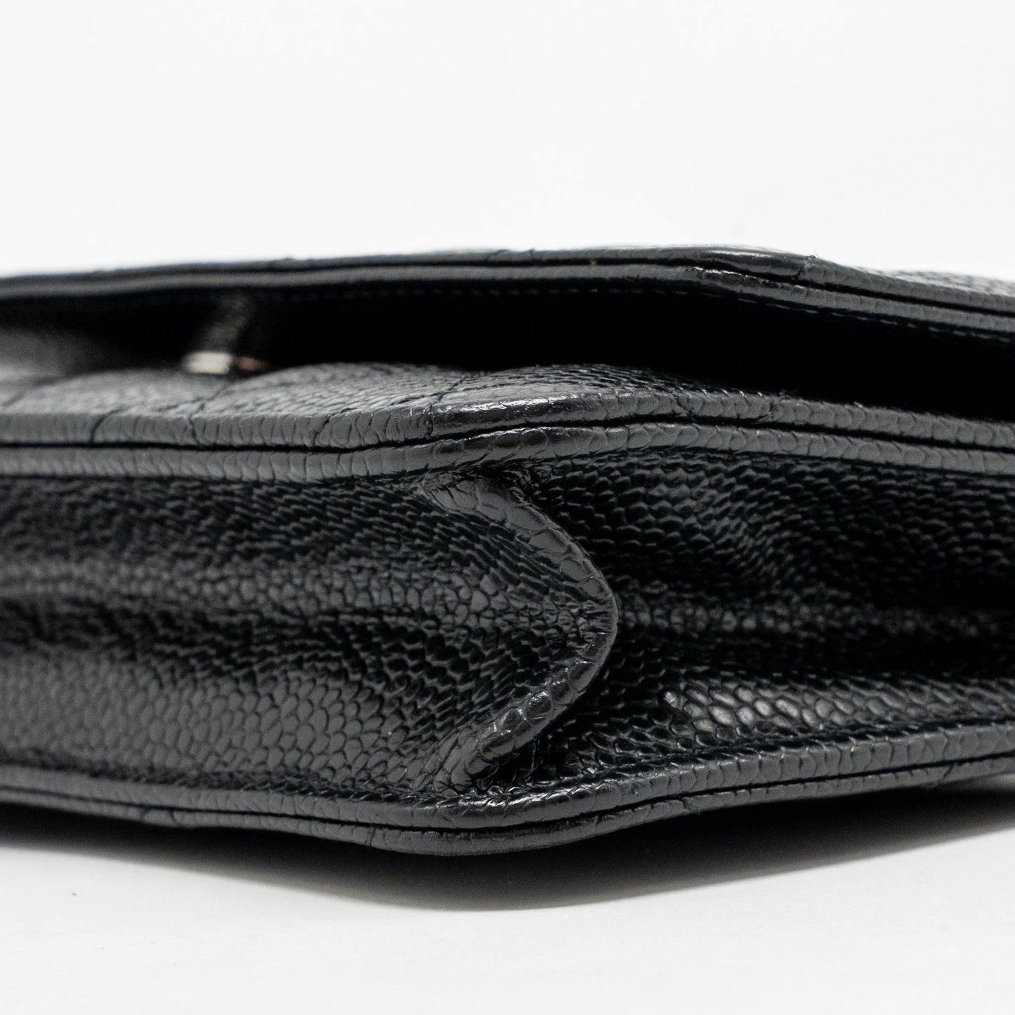 Chanel classic wallet on chain caviar black SHW (microchip)