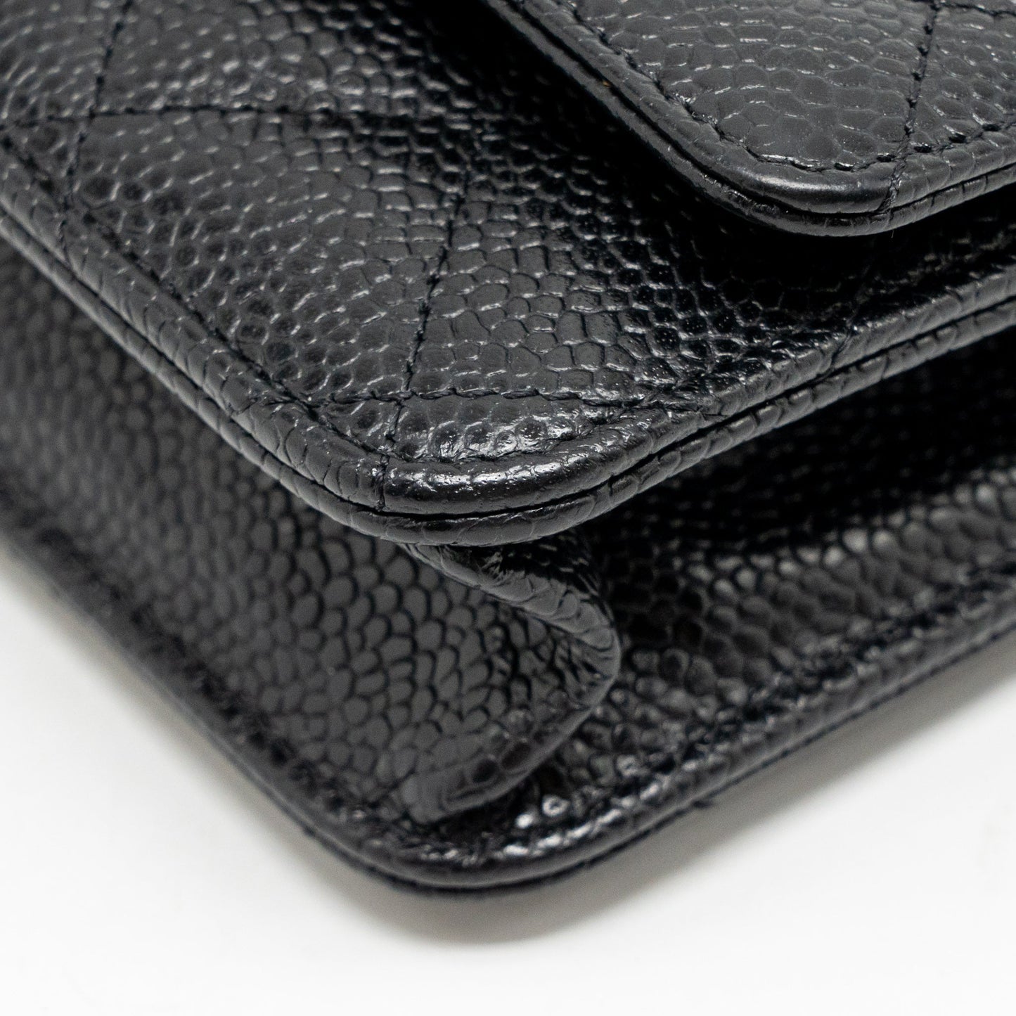 Chanel classic wallet on chain caviar black SHW (microchip)