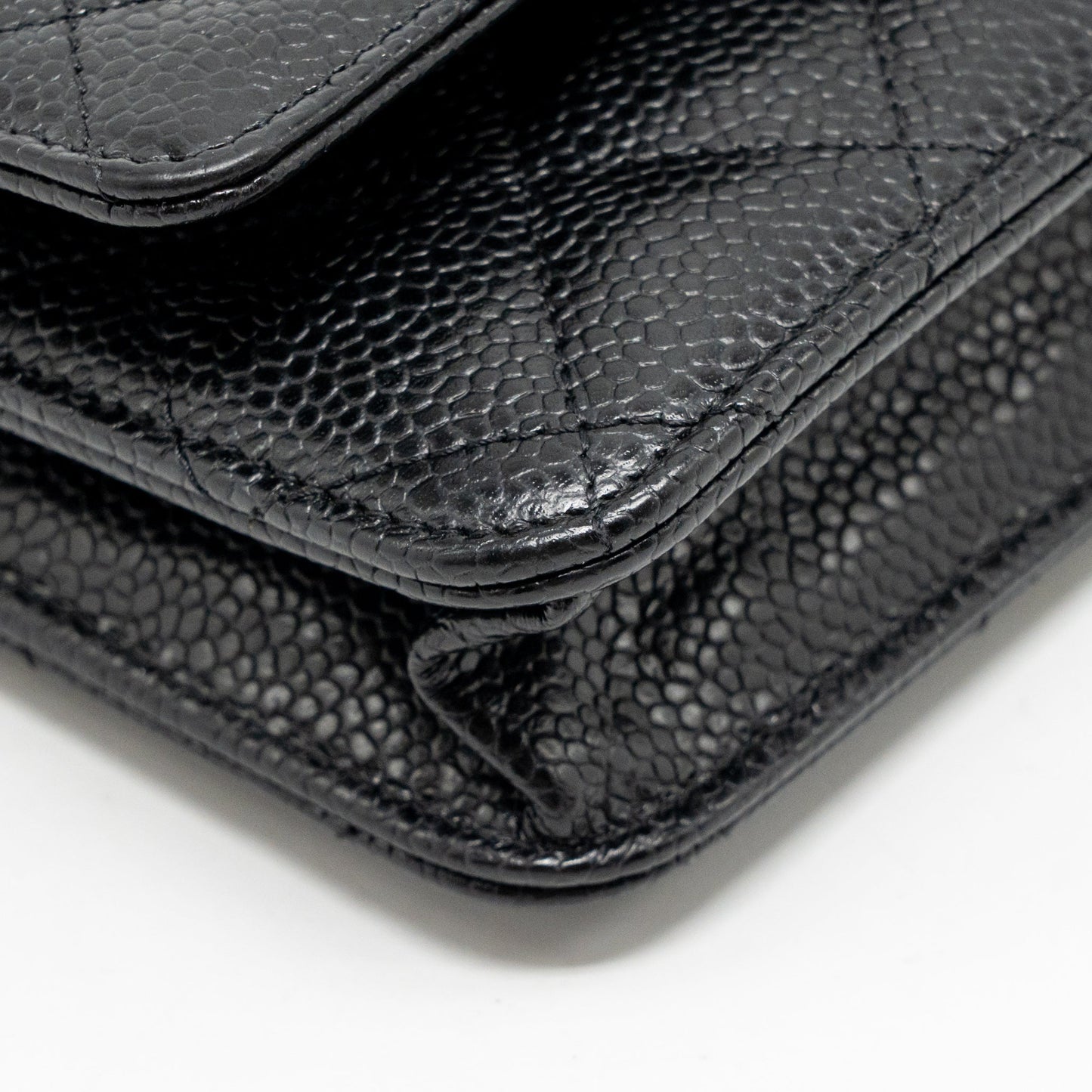 Chanel classic wallet on chain caviar black SHW (microchip)