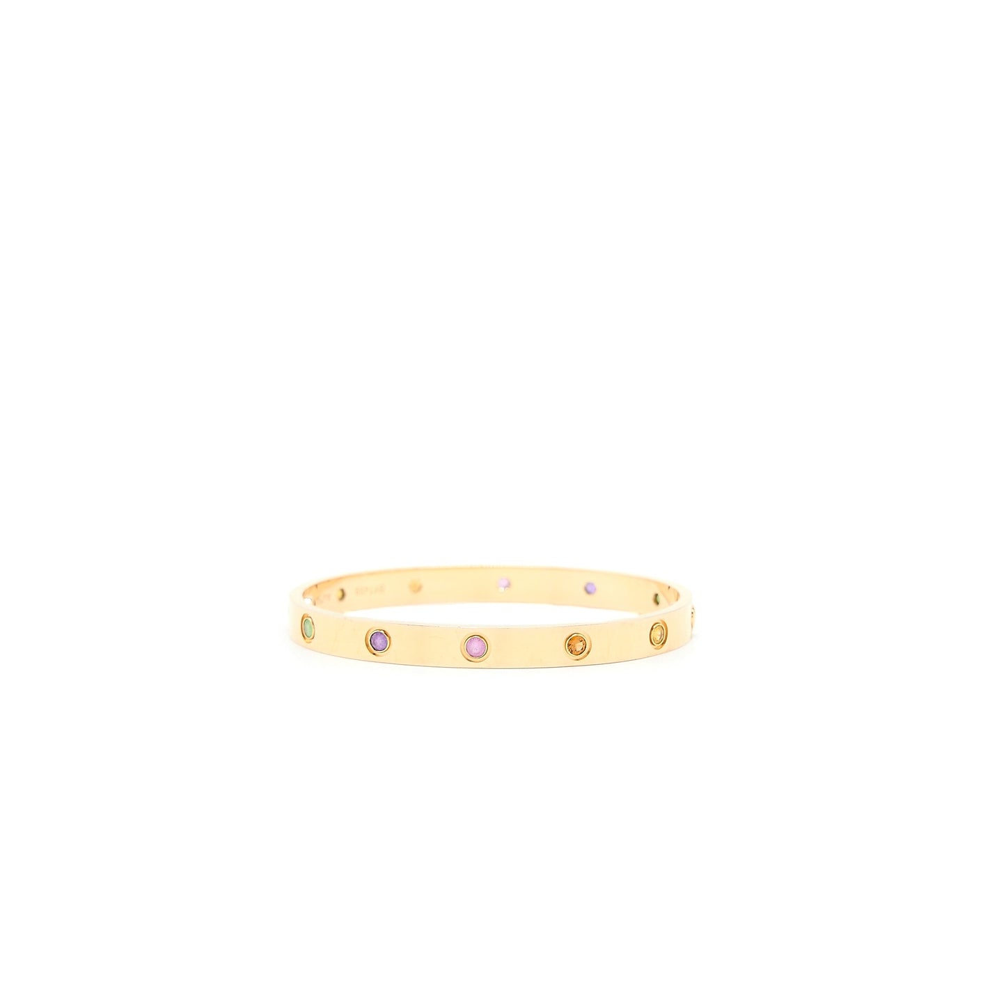 Cartier Size 17 Love Bracelet Multi Gem Rainbow Rose Gold